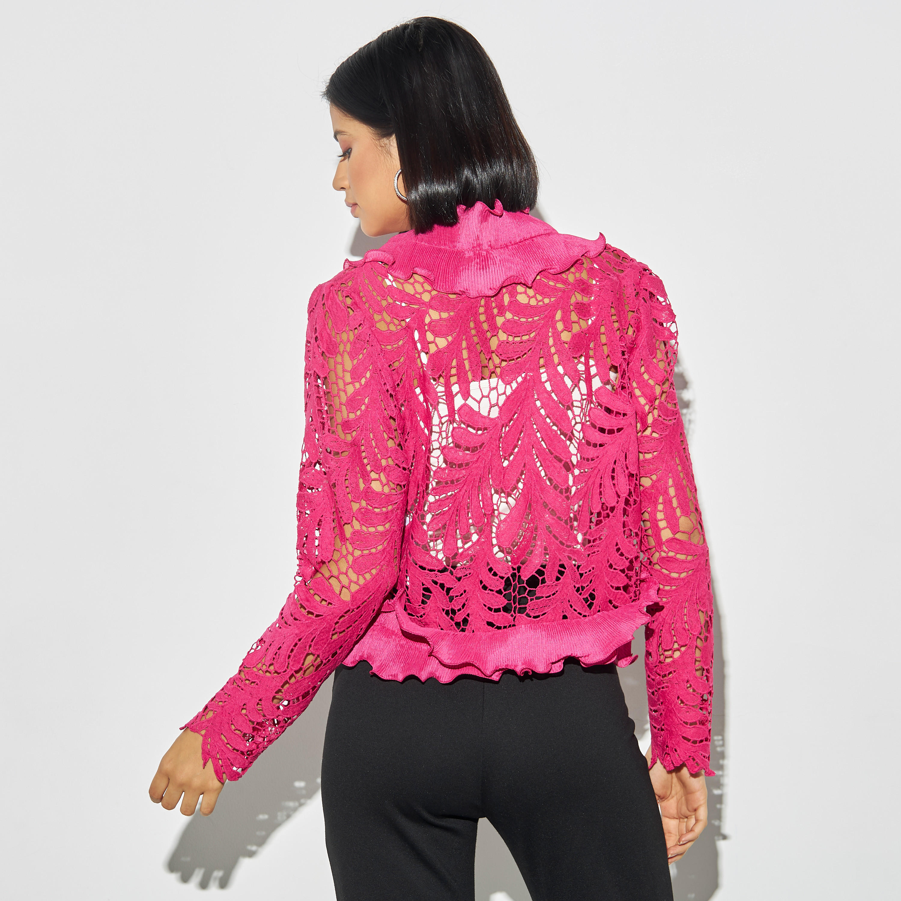 جاكيت دانتيل بأكمام طويلة من تو إكستريمز-women-winterwear-coatsandjackets-jackets-image-3