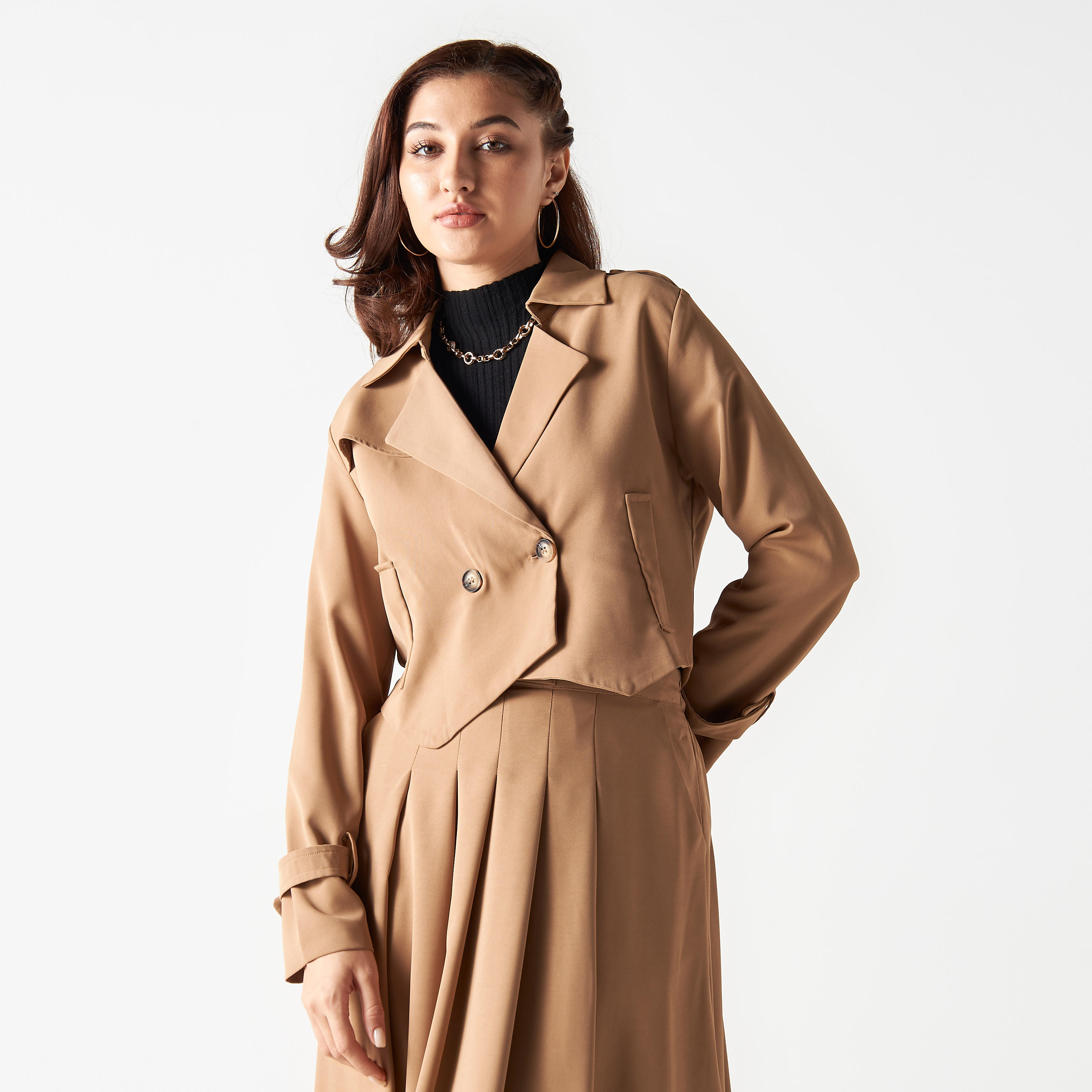 جاكيت سادة بطية صدر من تو إكستريمز-women-winterwear-coatsandjackets-jackets-image-1