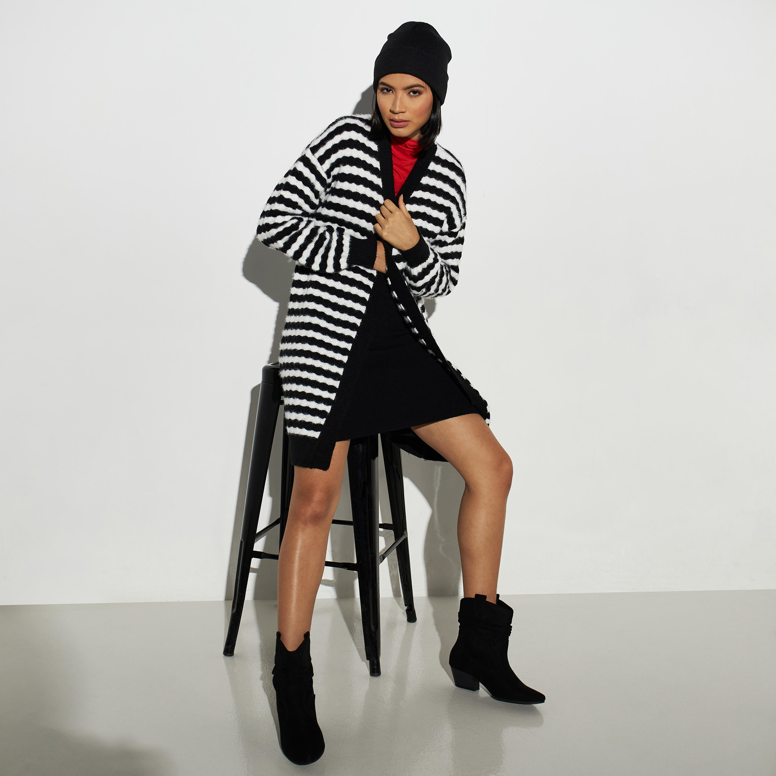 2Xtremz Striped Open Front Cardigan-women-winterwear-cardigansandjumpers-cardigans-image-2