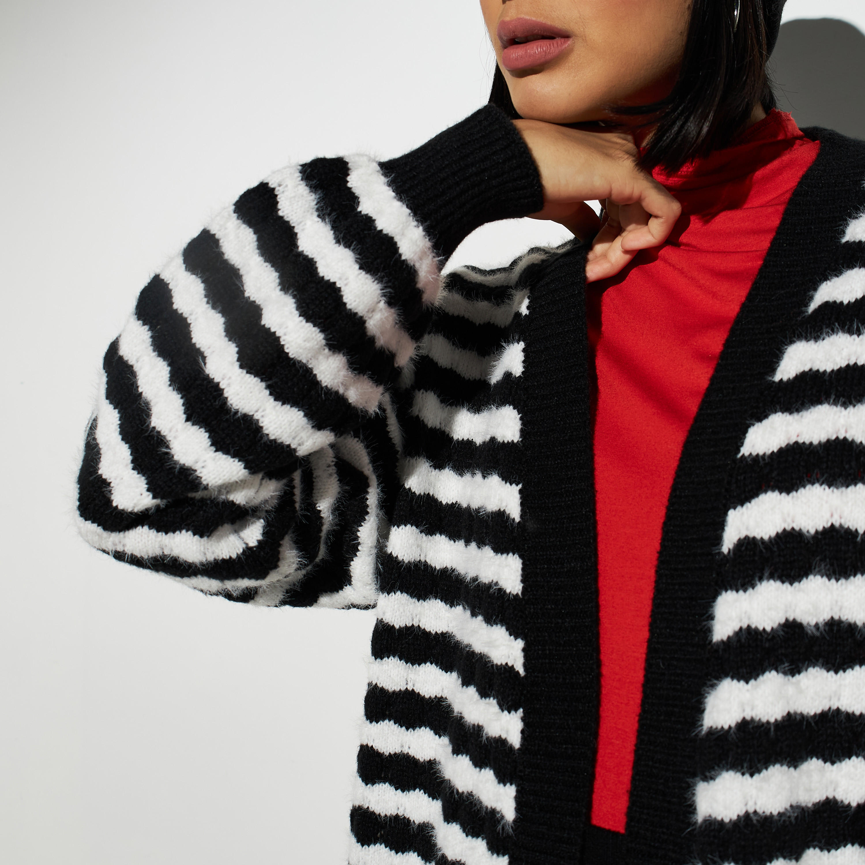 2Xtremz Striped Open Front Cardigan-women-winterwear-cardigansandjumpers-cardigans-image-4
