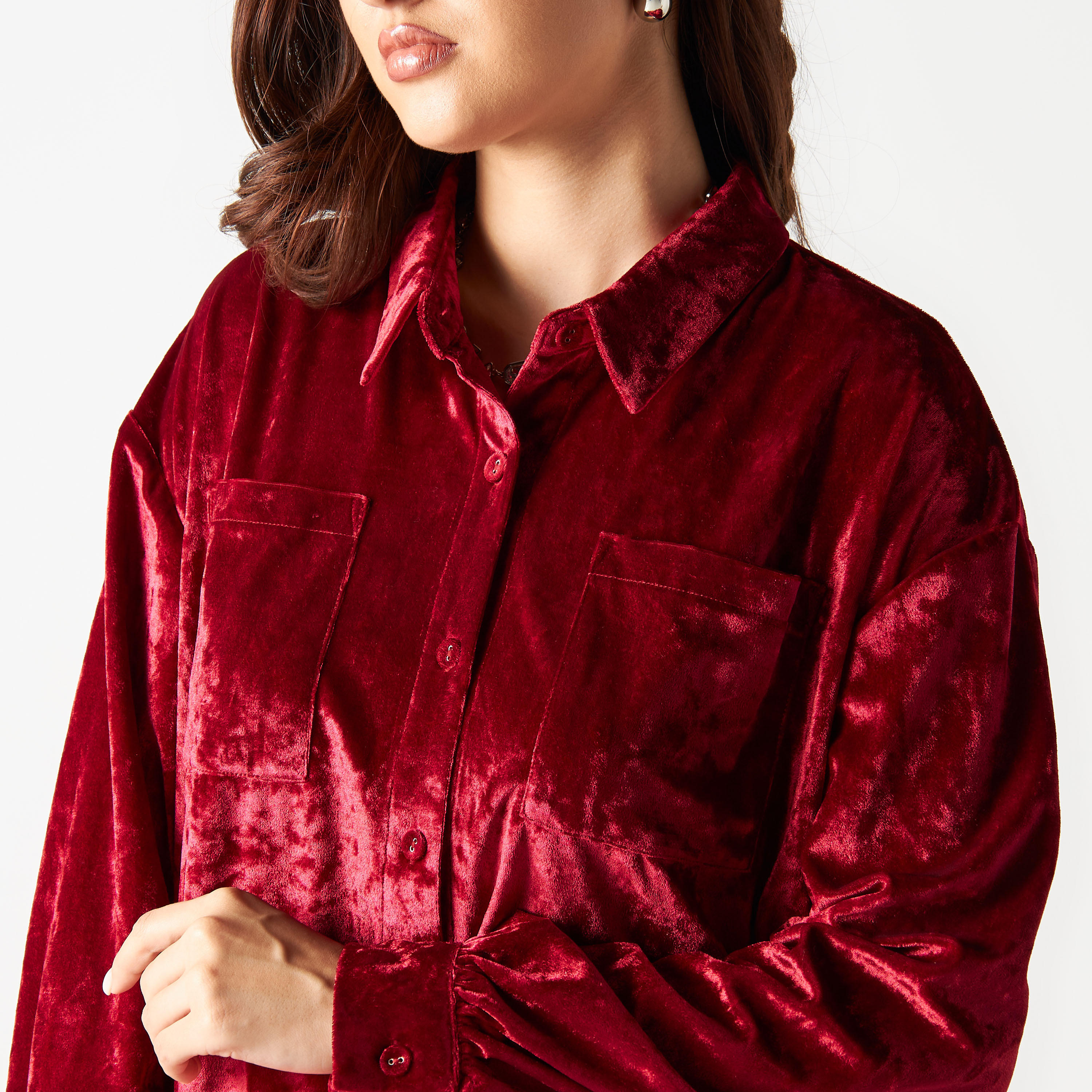 2Xtremz Solid Shirt with Long Sleeves and Pockets-women-clothing-shirtsandblouses-shirts-image-4