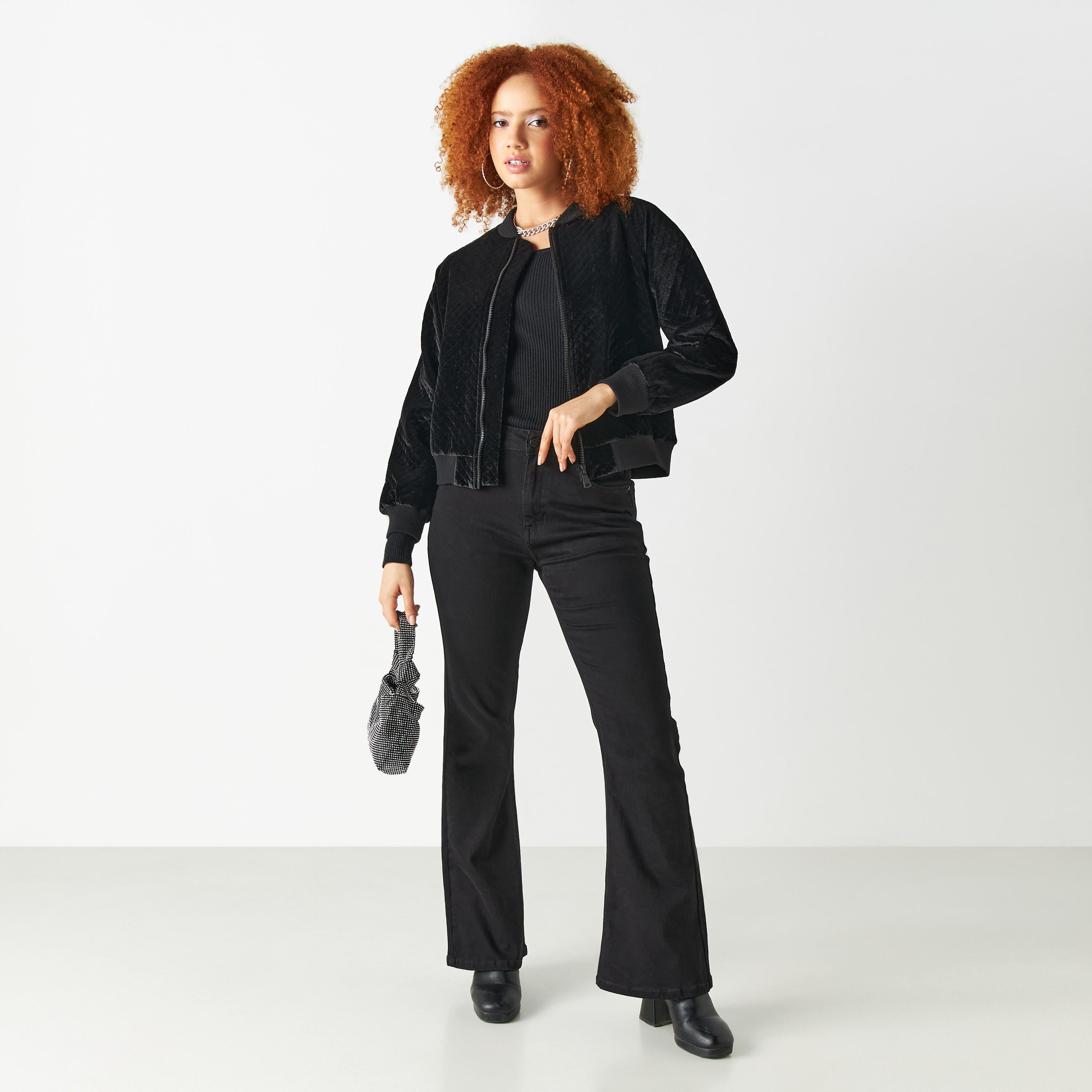 2Xtremz Textured Zip Through Jacket with Pockets-women-winterwear-coatsandjackets-jackets-image-2
