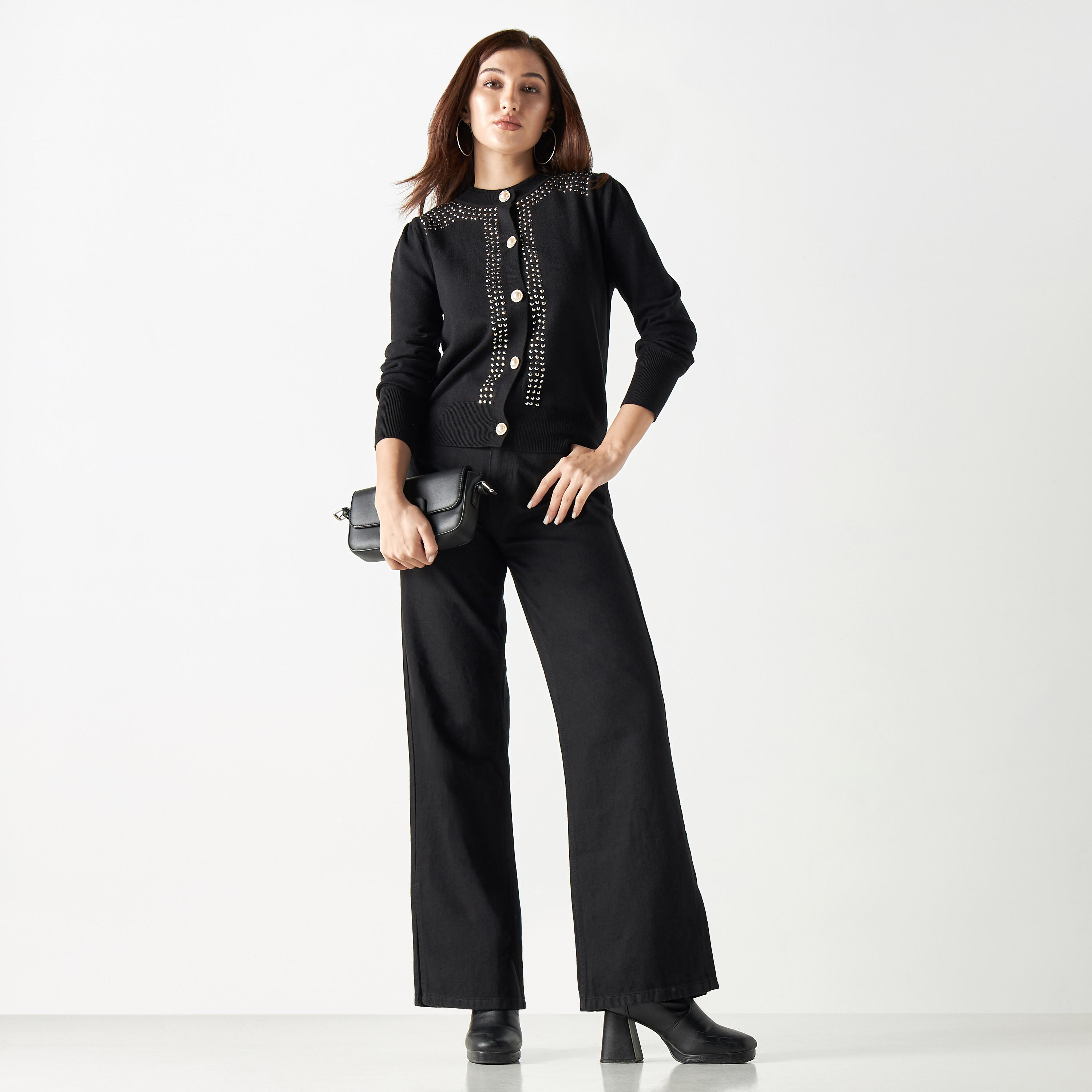 كارديجان مزيّن بأكمام طويلة من تو إكستريمز-women-winterwear-cardigansandjumpers-cardigans-image-2