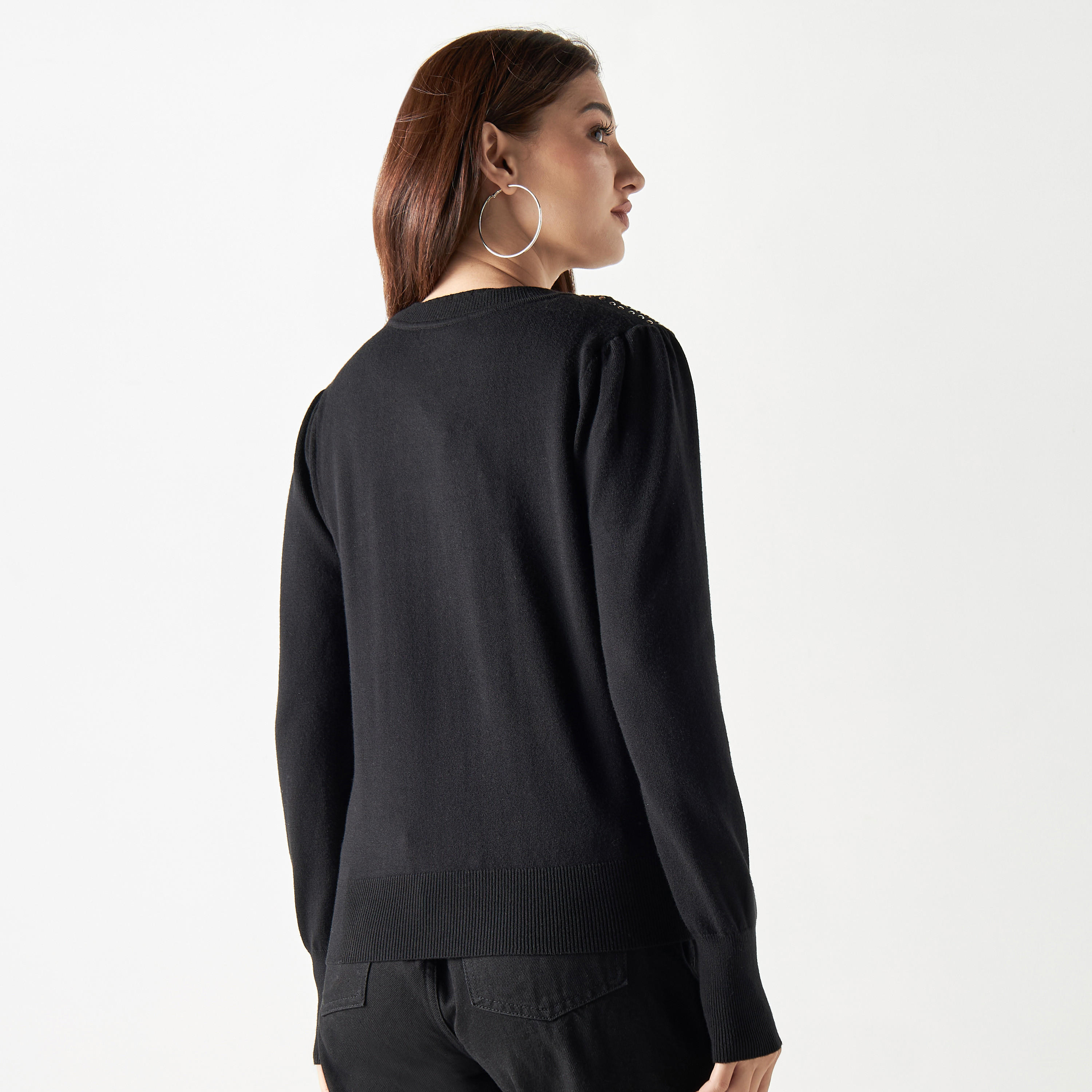 كارديجان مزيّن بأكمام طويلة من تو إكستريمز-women-winterwear-cardigansandjumpers-cardigans-image-3