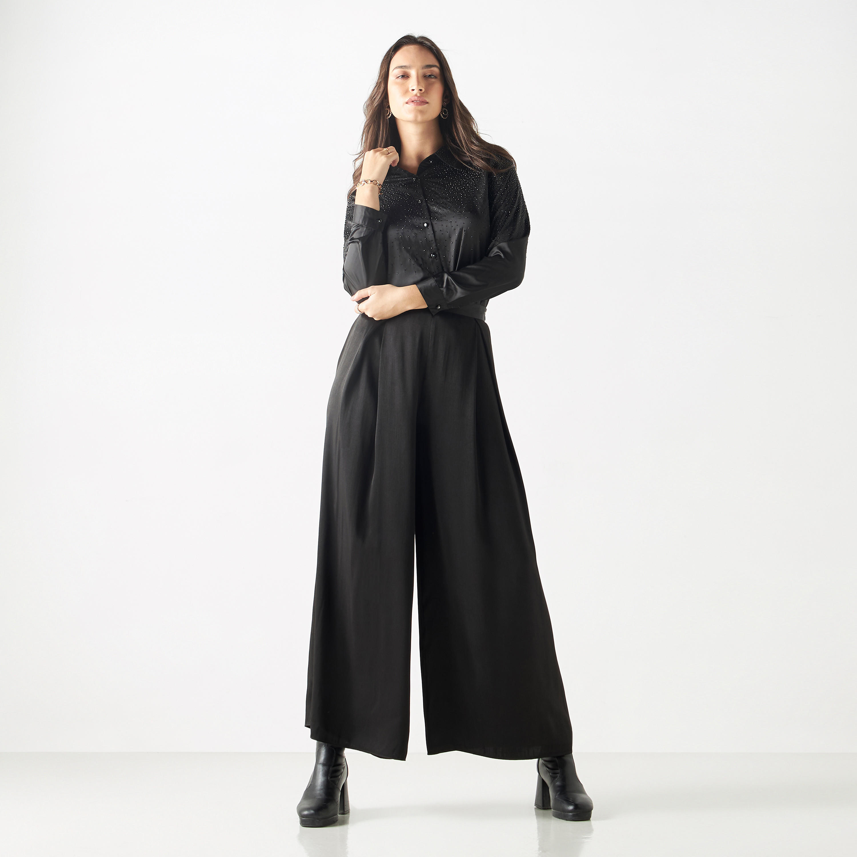 قميص مزيّن بأكمام طويلة من تو إكستريمز-women-clothing-shirtsandblouses-shirts-image-2