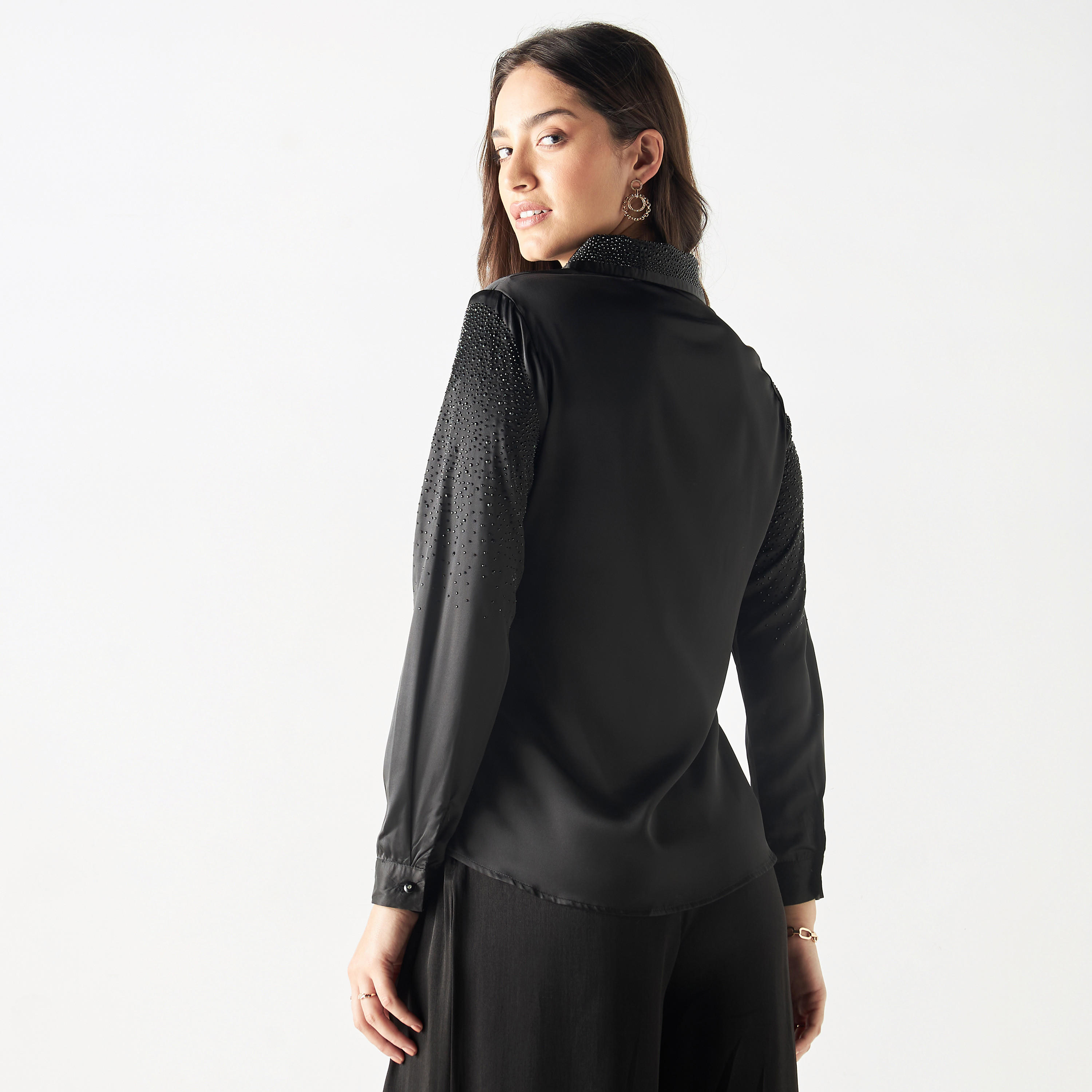قميص مزيّن بأكمام طويلة من تو إكستريمز-women-clothing-shirtsandblouses-shirts-image-3