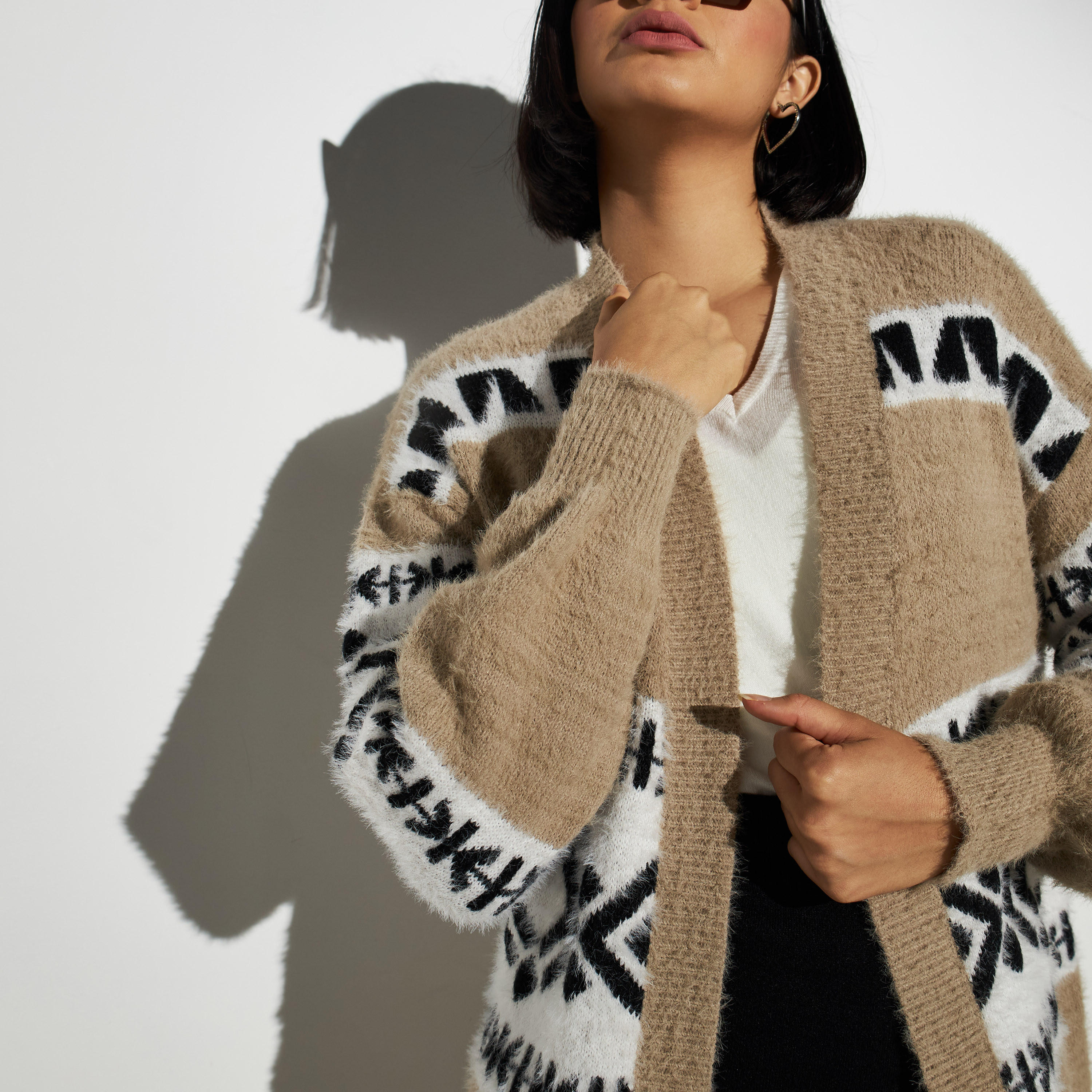 2Xtremz Knitted Open Front Cardigan-women-winterwear-cardigansandjumpers-cardigans-image-4