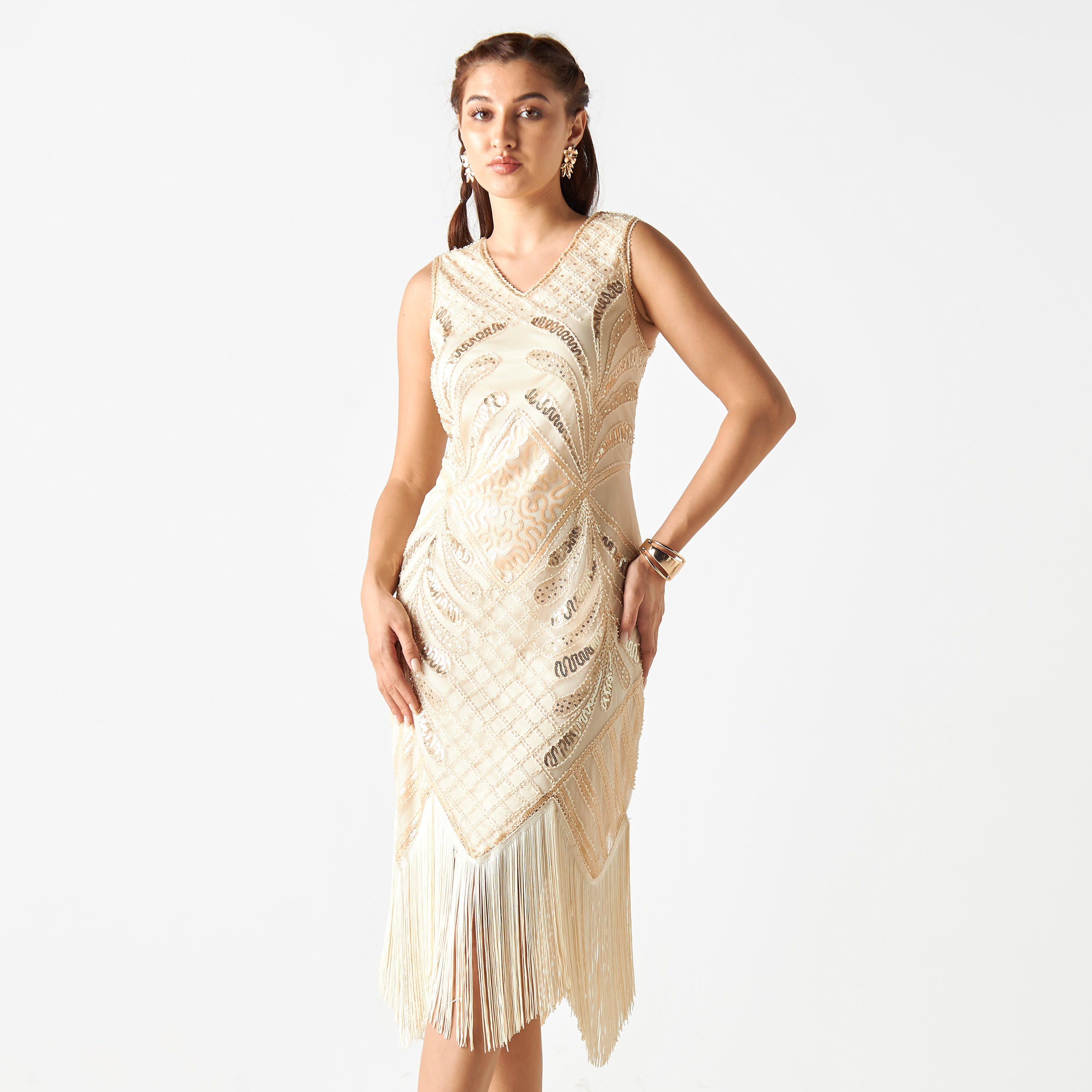 فستان ميدي دون أكمام مزين من تو إكستريمز-women-clothing-dresses-image-1
