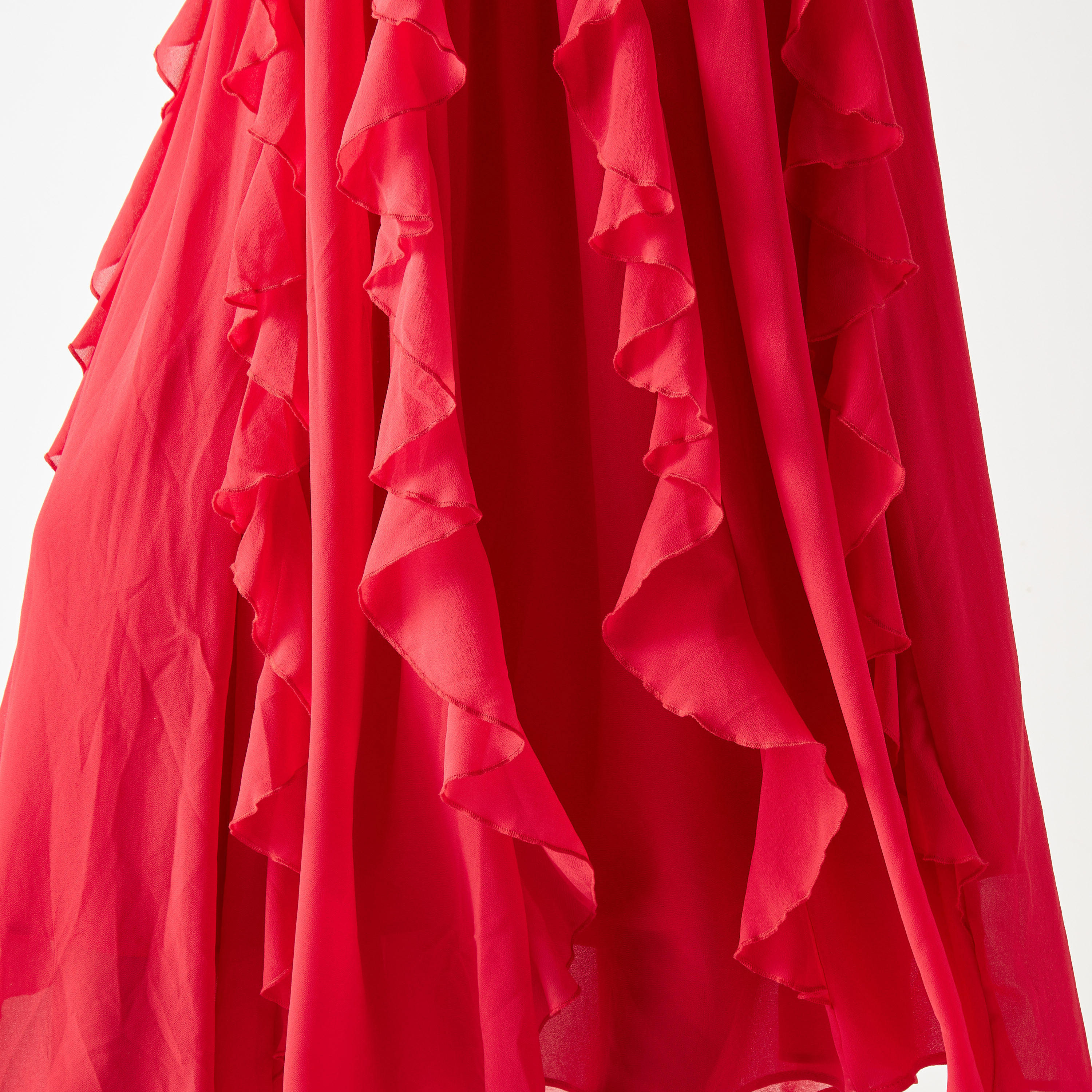 فستان ميدي بتفاصيل كشكش وأكمام واسعة وياقة V من تو إكستريمز-women-clothing-dresses-image-5