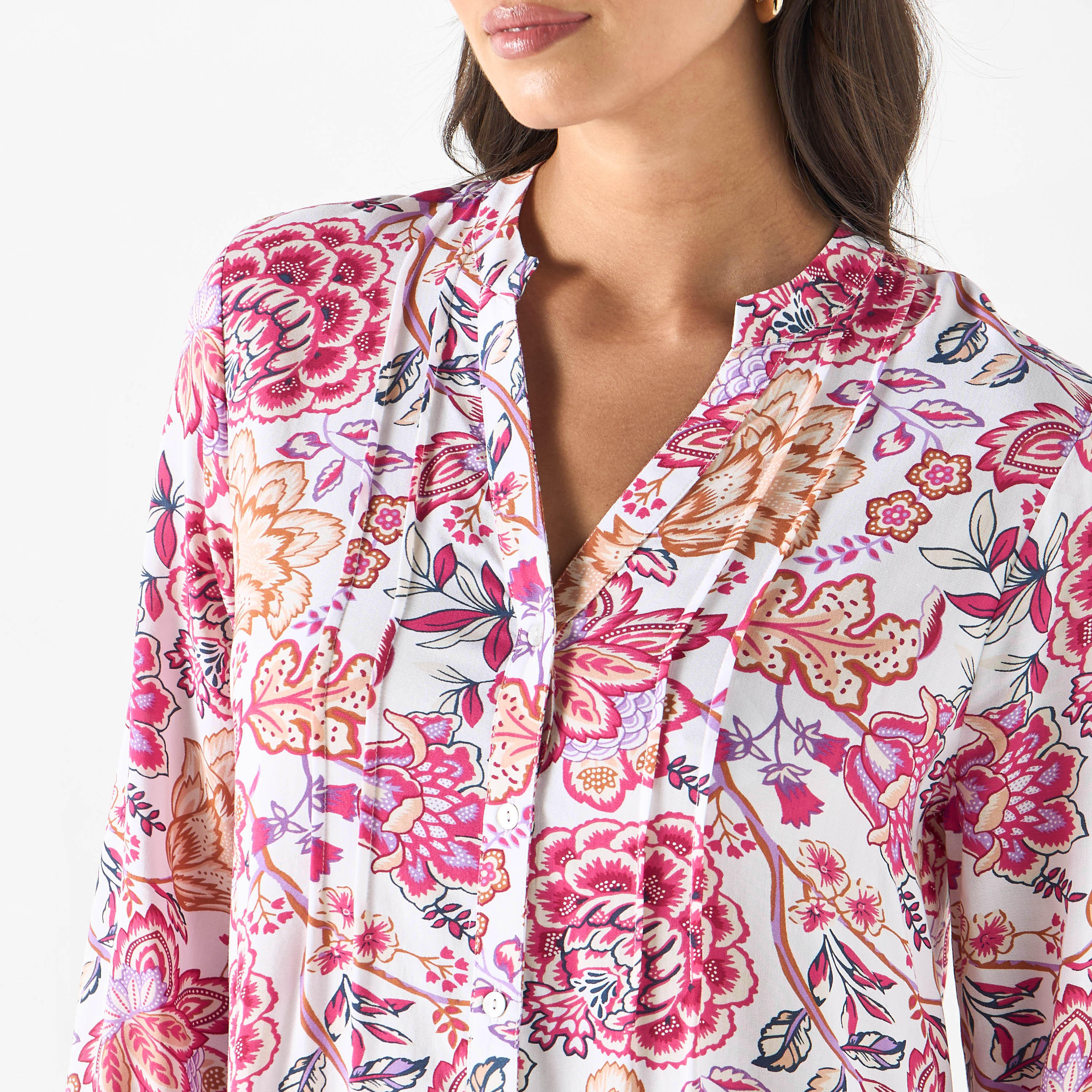 تونيك بأكمام طويلة وطبعات زهرية من تو إكستريمز-women-clothing-shirtsandblouses-blouses-image-5