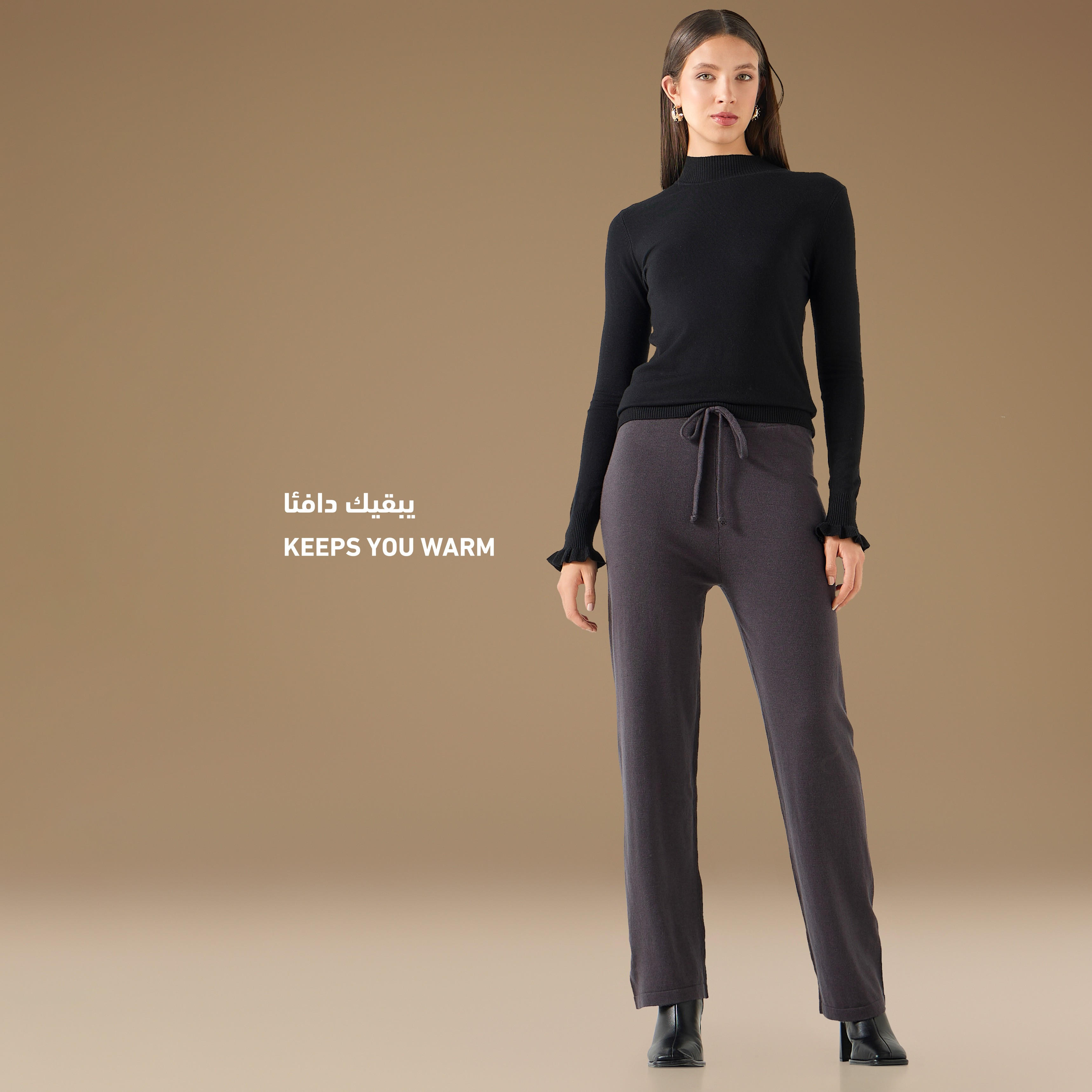 كنزة مضلّعة بياقة عالية وأكمام طويلة من تو إكستريمز-women-clothing-cardigansandjumpers-jumpers-image-10