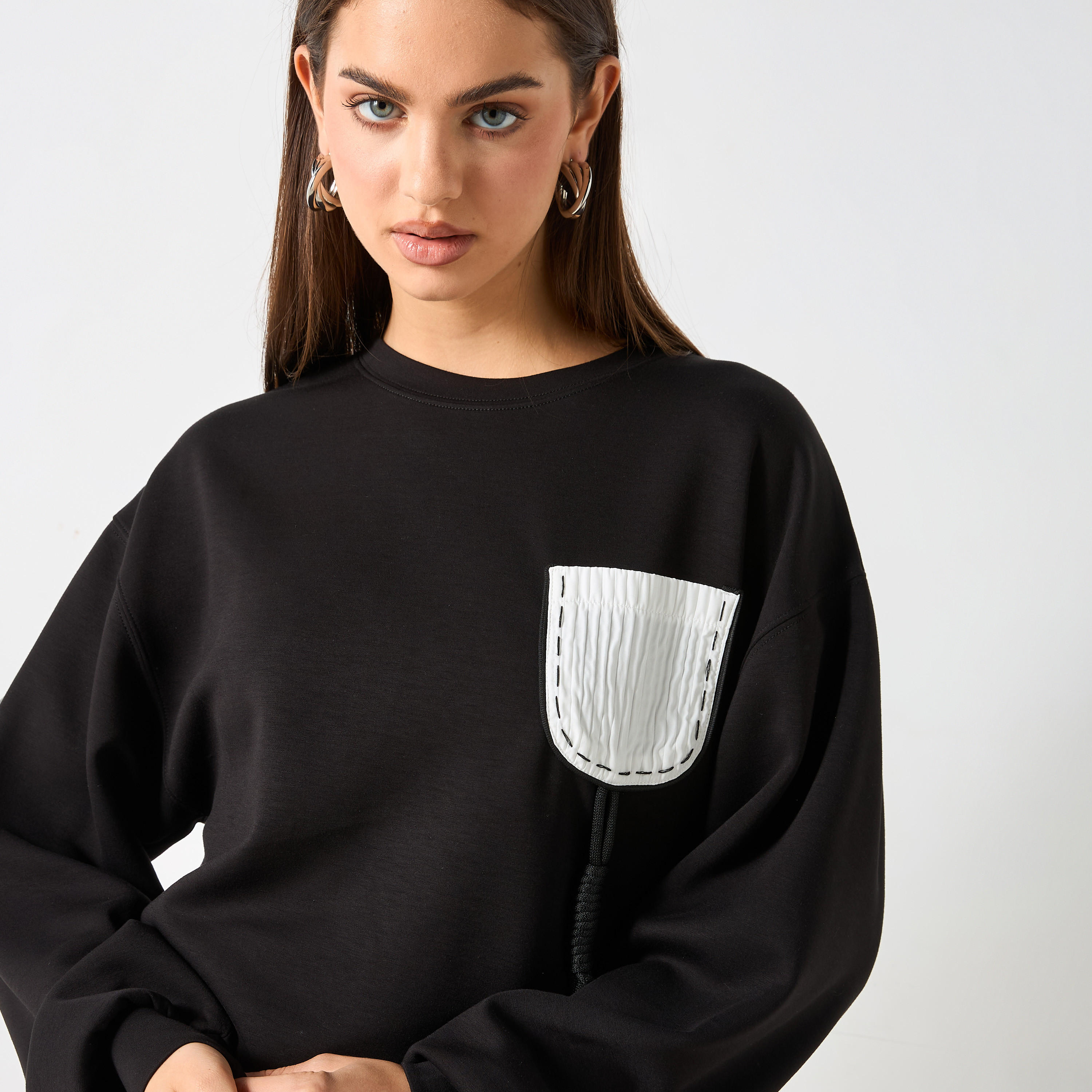 سويت شيرت بأكمام طويلة وتفاصيل مزخرفة من تو إكستريمز-women-clothing-hoodiesandsweatshirts-sweatshirts-image-4