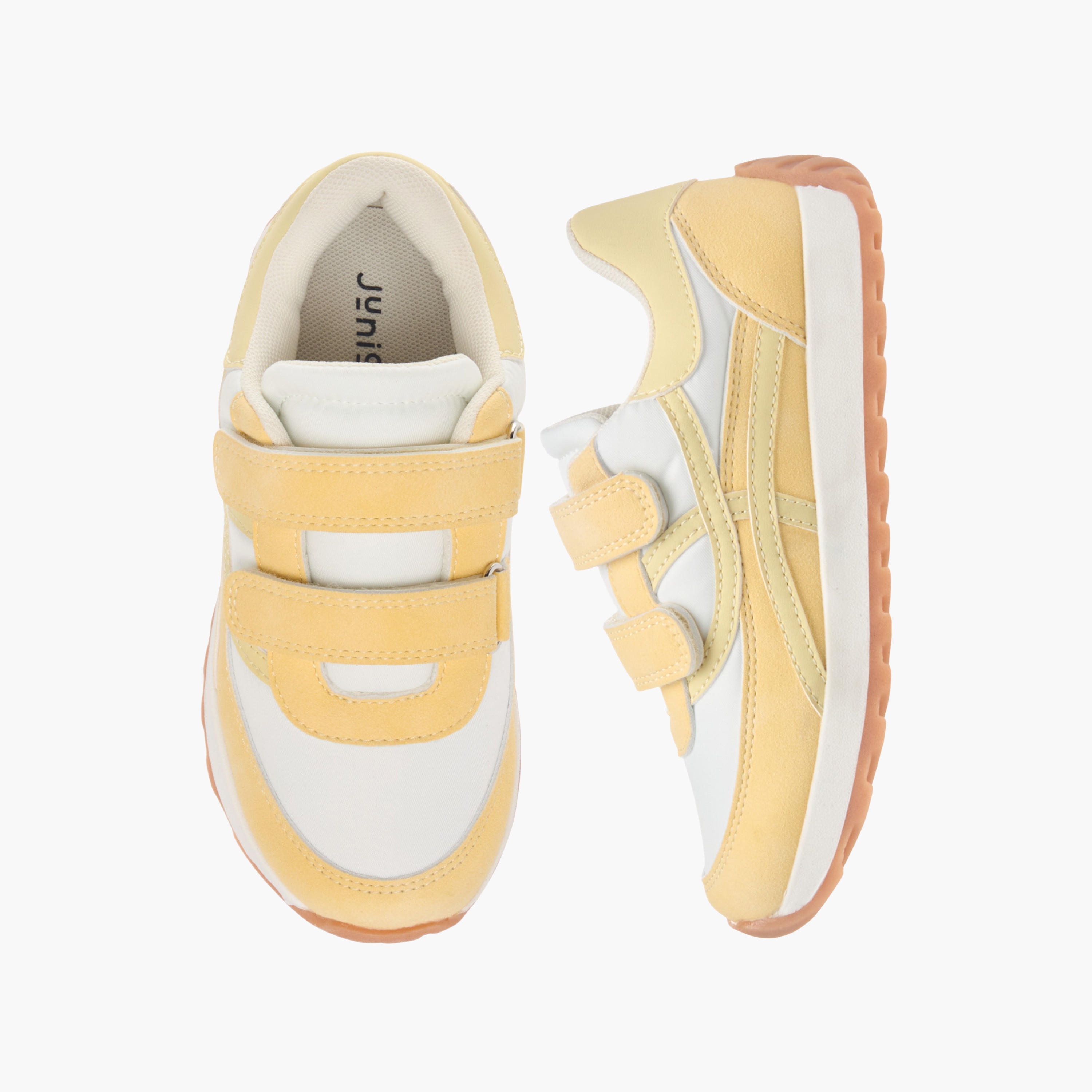 Juniors Panelled Sneakers with Hook and Loop Closure-boys-shoes-sneakers-image-1