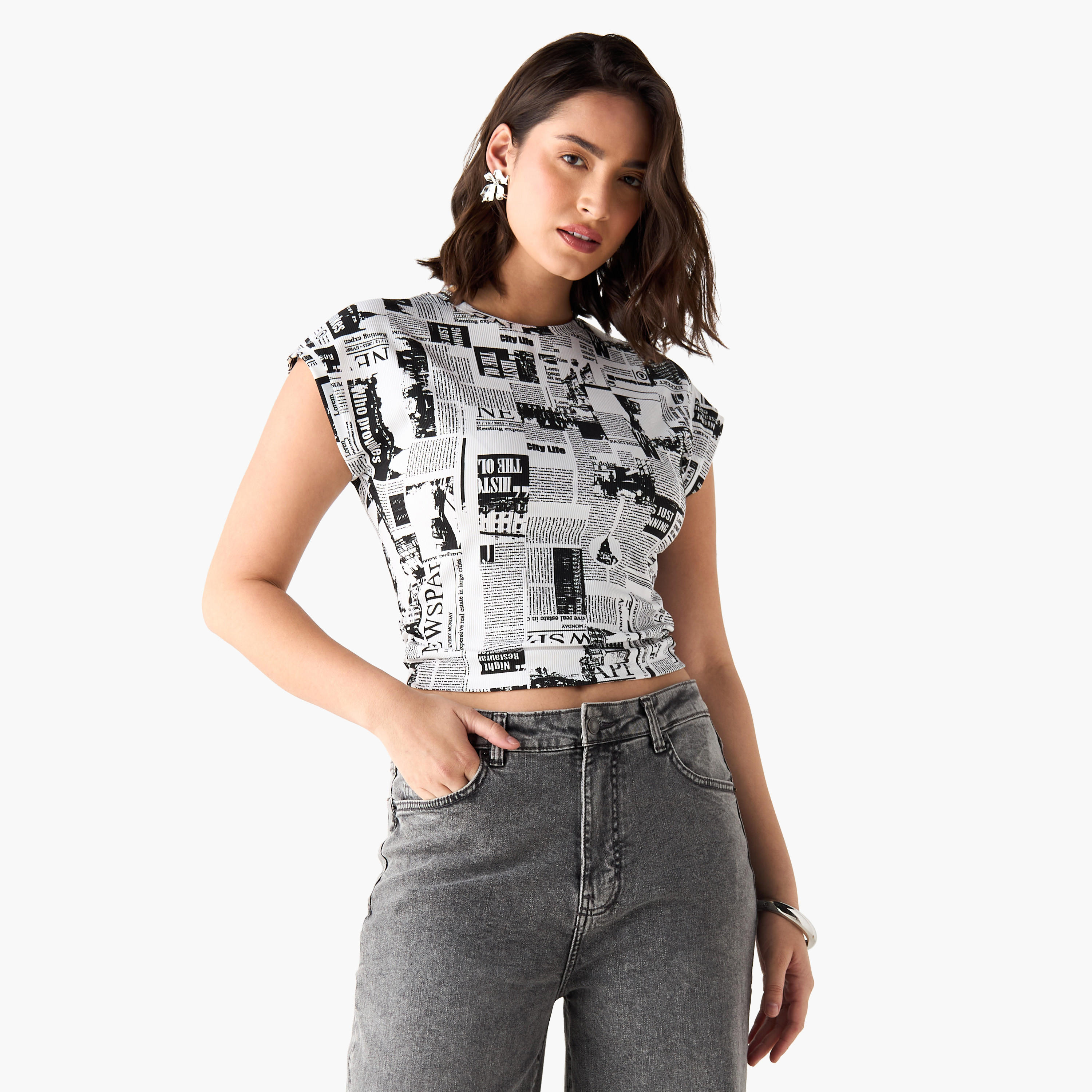 2Xtremz Printed T-shirt with Short Sleeves-women-clothing-tshirts-image-1