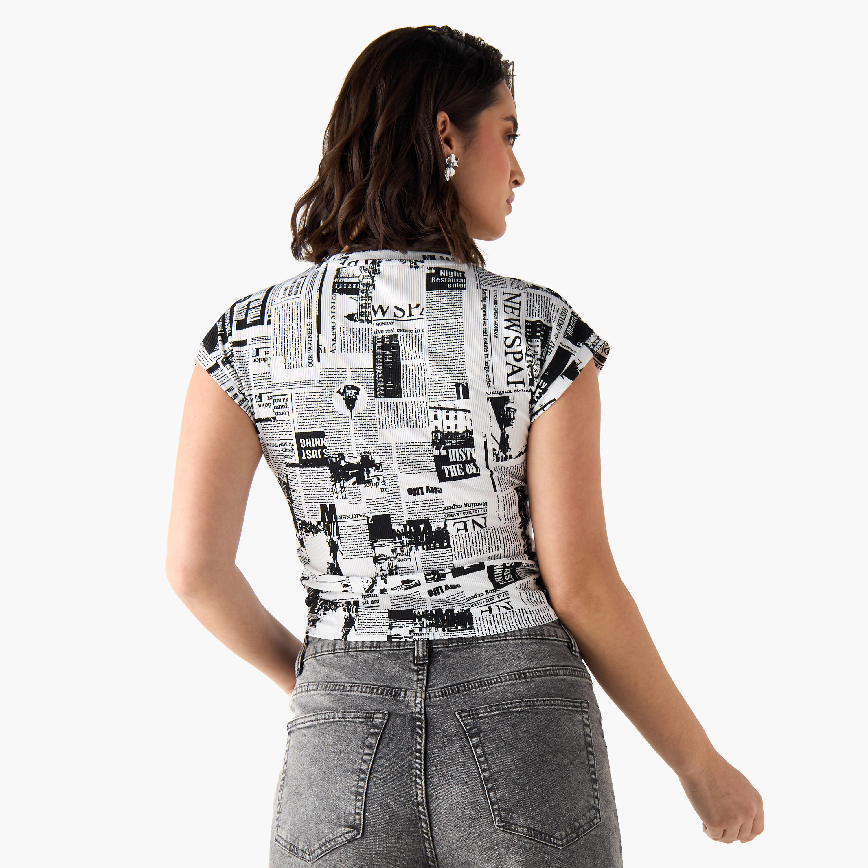 2Xtremz Printed T-shirt with Short Sleeves-women-clothing-tshirts-image-3