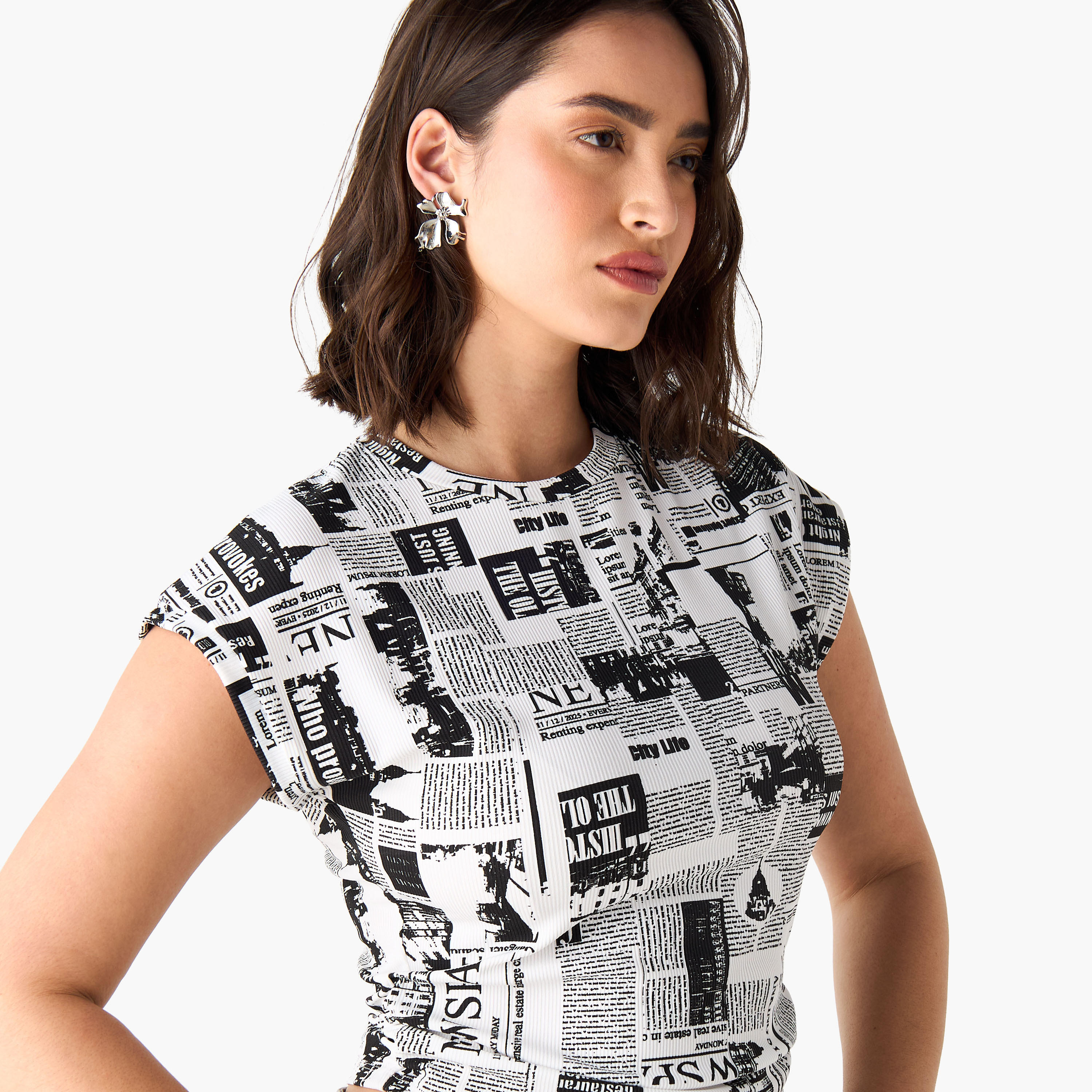 2Xtremz Printed T-shirt with Short Sleeves-women-clothing-tshirts-image-4