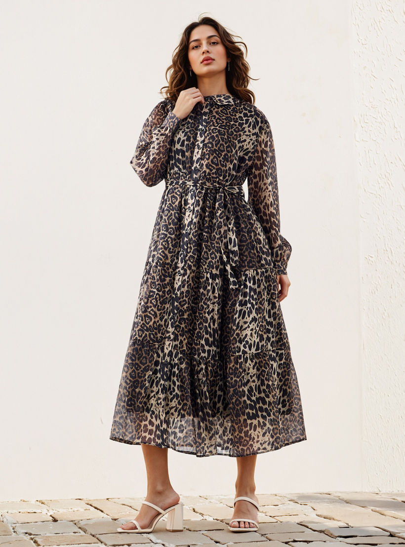 Animal Print Midi Shirt Dress-women-clothing-dresses-image-2