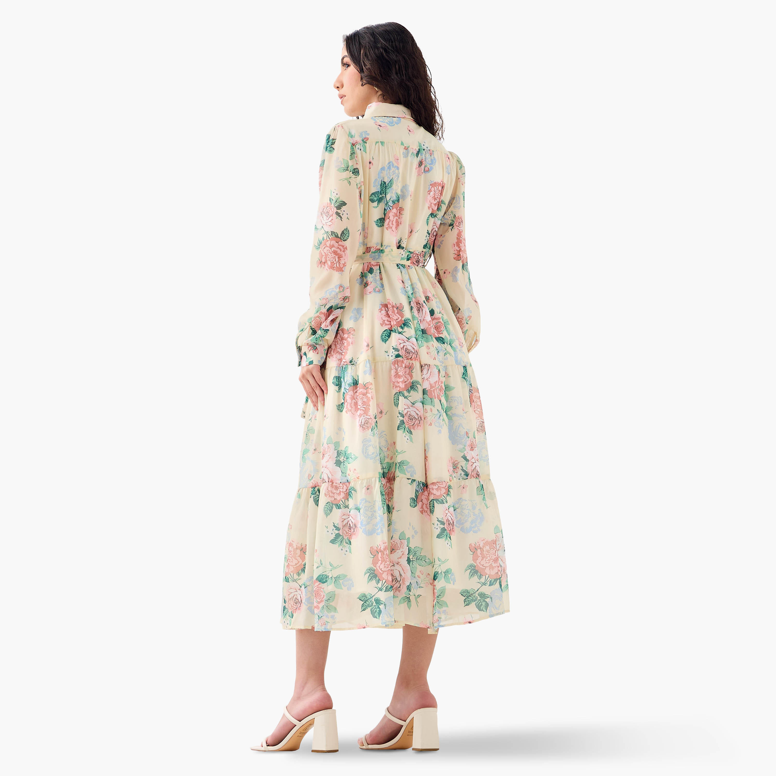 Floral Print Midi Shirt Dress-women-clothing-dresses-image-3