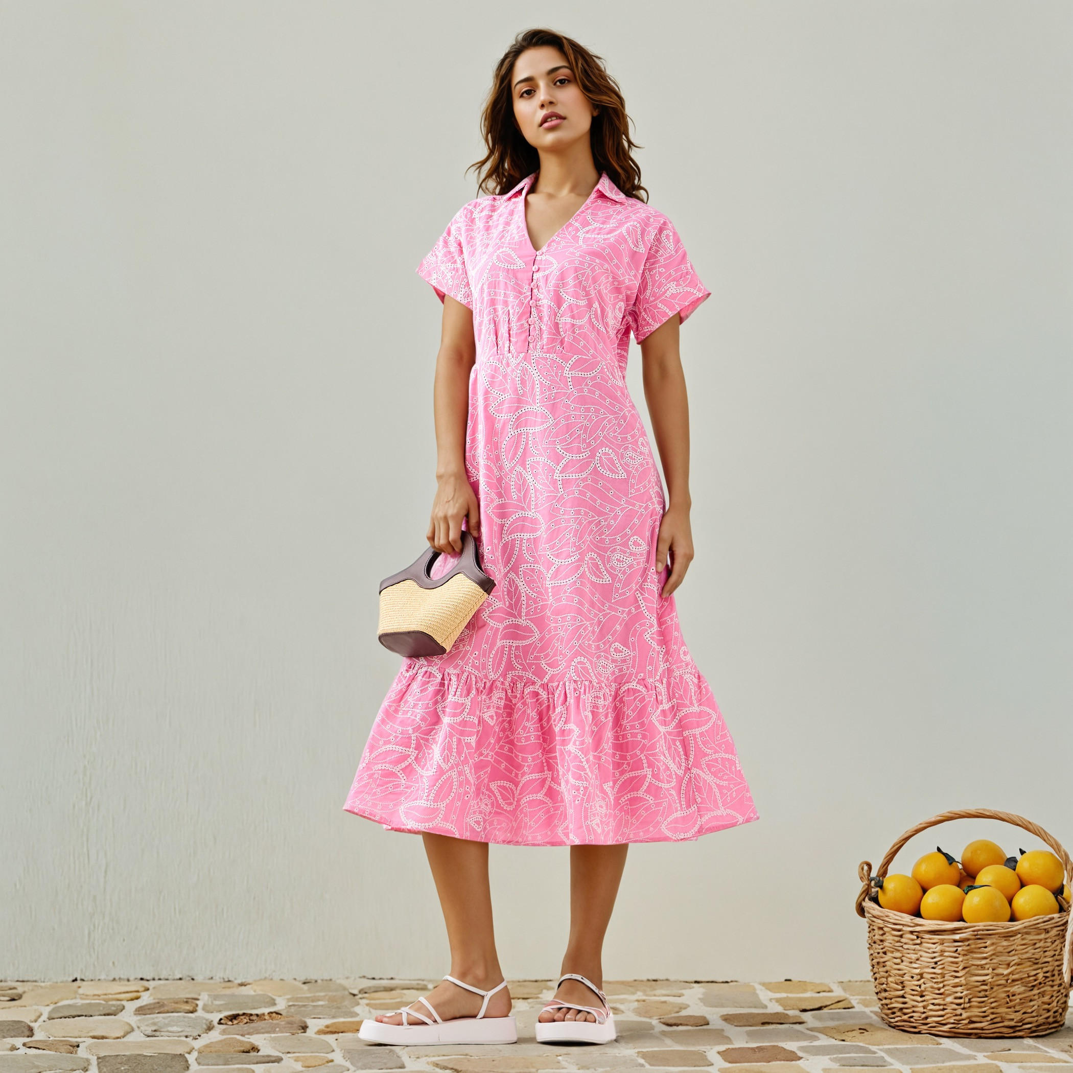 2Xtremz All-Over Schiffli Embroidered Dress with Flounce Hem-women-clothing-dresses-image-1