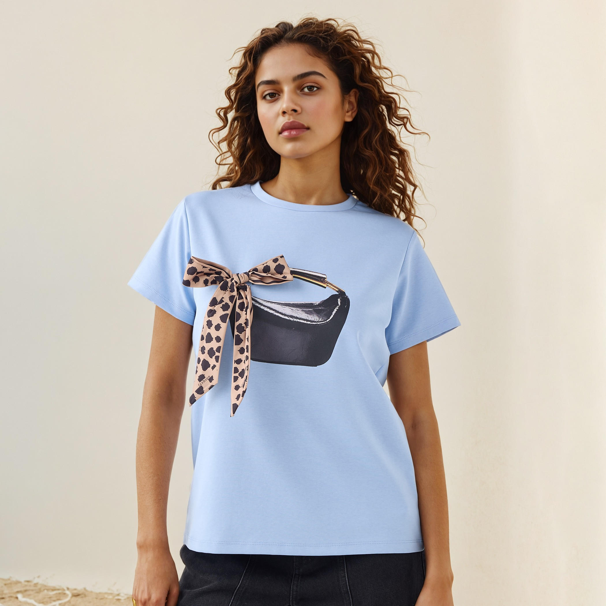 تيشيرت مزين بفيونكة من تو إكستريمز-women-clothing-tshirts-image-5
