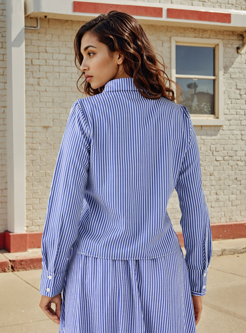 2Xtremz Striped Shirt with Embellished Collar-women-clothing-shirtsandblouses-shirts-image-3
