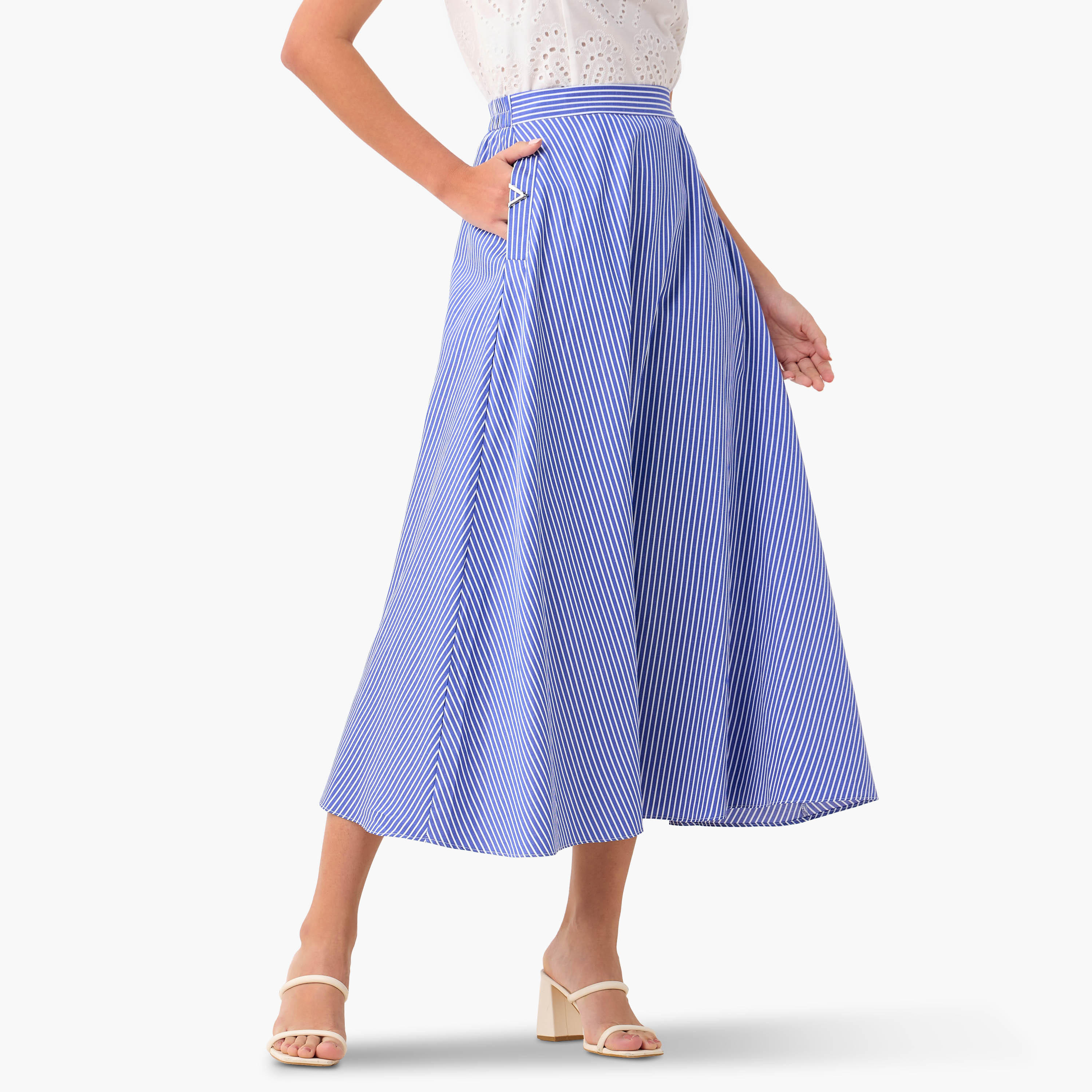 2Xtremz Striped A-Line Maxi Skirt with Pockets-women-clothing-bottoms-skirts-image-1