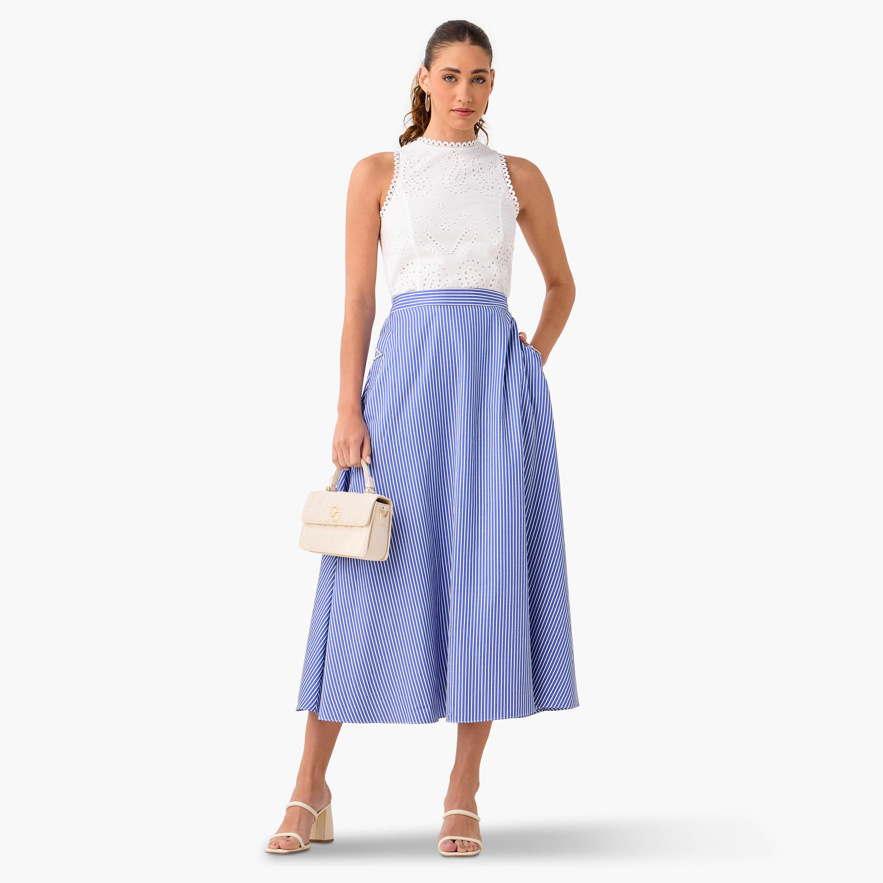 2Xtremz Striped A-Line Maxi Skirt with Pockets-women-clothing-bottoms-skirts-image-2