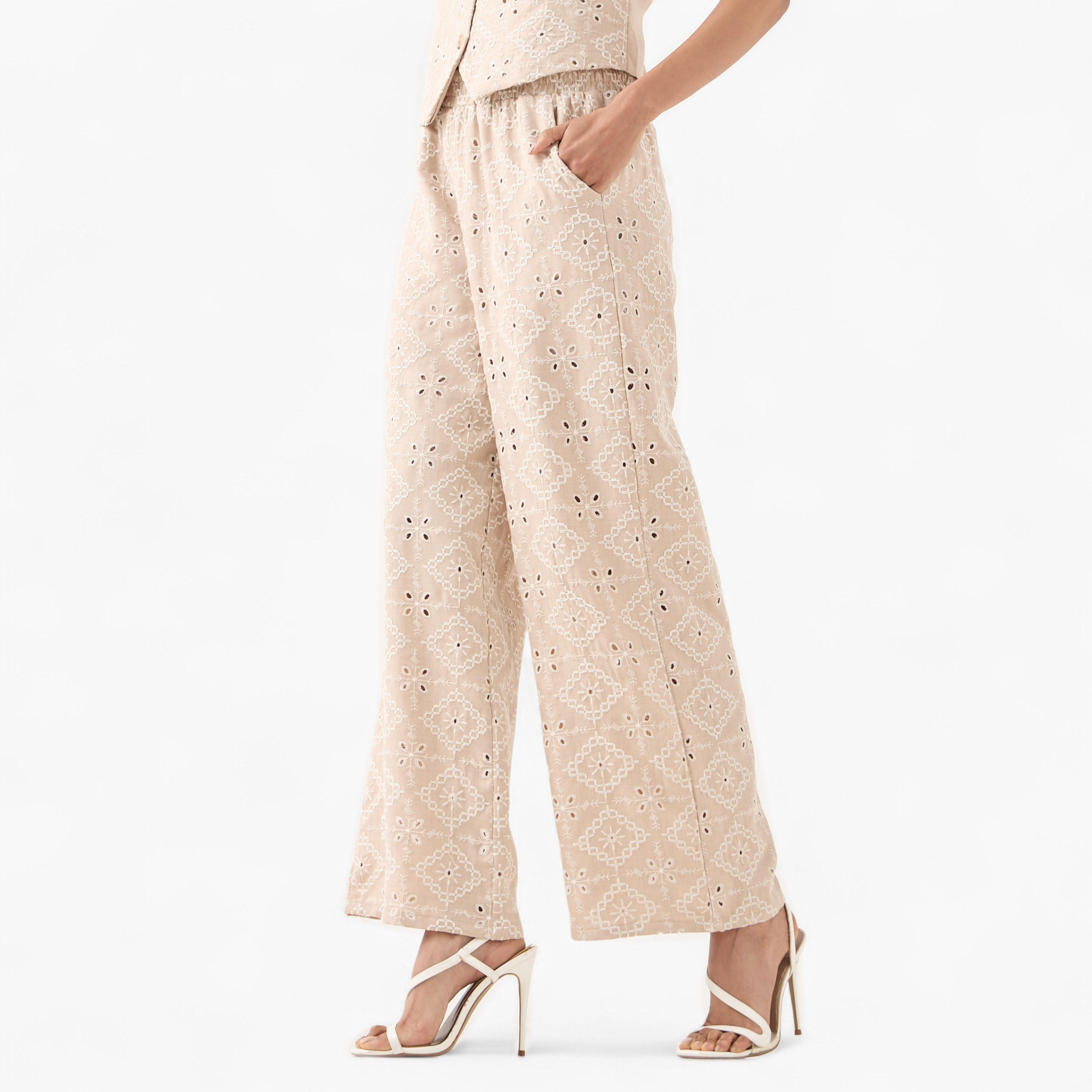 2Xtremz Schiffli Trousers with Elastic Waist-women-clothing-bottoms-trousers-image-1