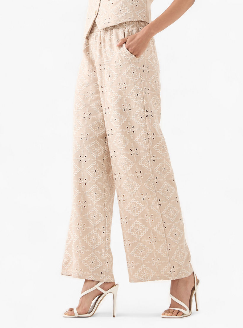 2Xtremz Schiffli Trousers with Elastic Waist-women-clothing-bottoms-trousers-image-1