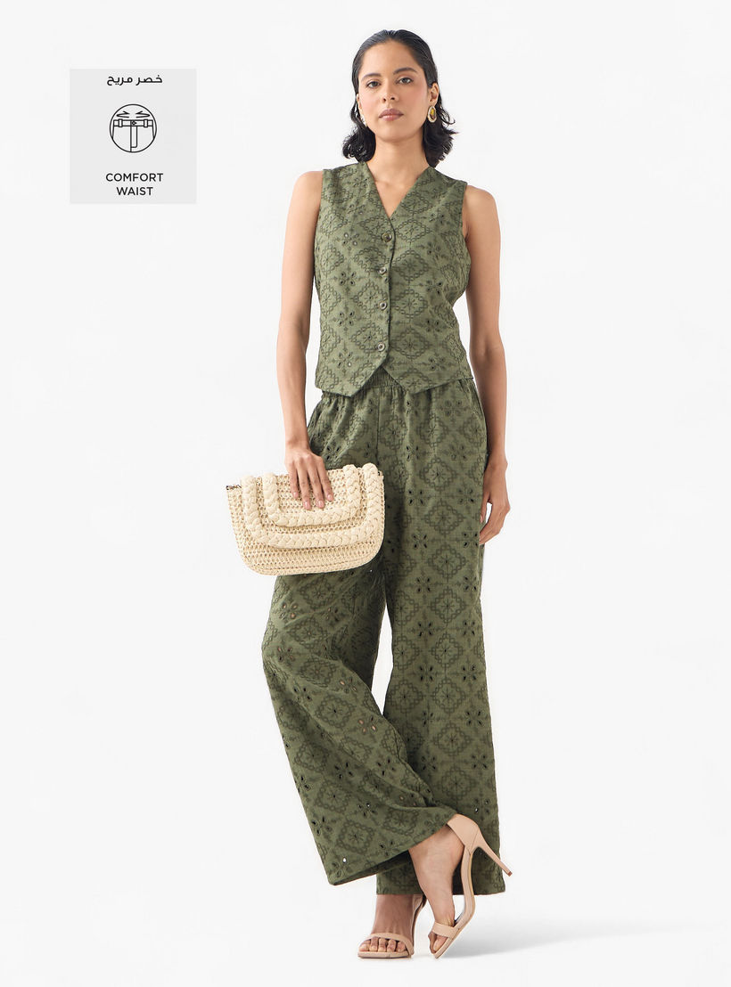 بنطلون شيفلي بخصر مطاطي من تو إكستريمز-women-clothing-bottoms-trousers-image-2