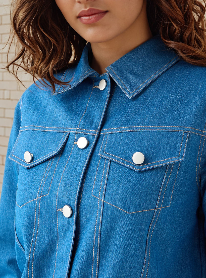 جاكيت تروكر بطية جيب من تو إكستريمز-women-winterwear-coatsandjackets-jackets-image-2