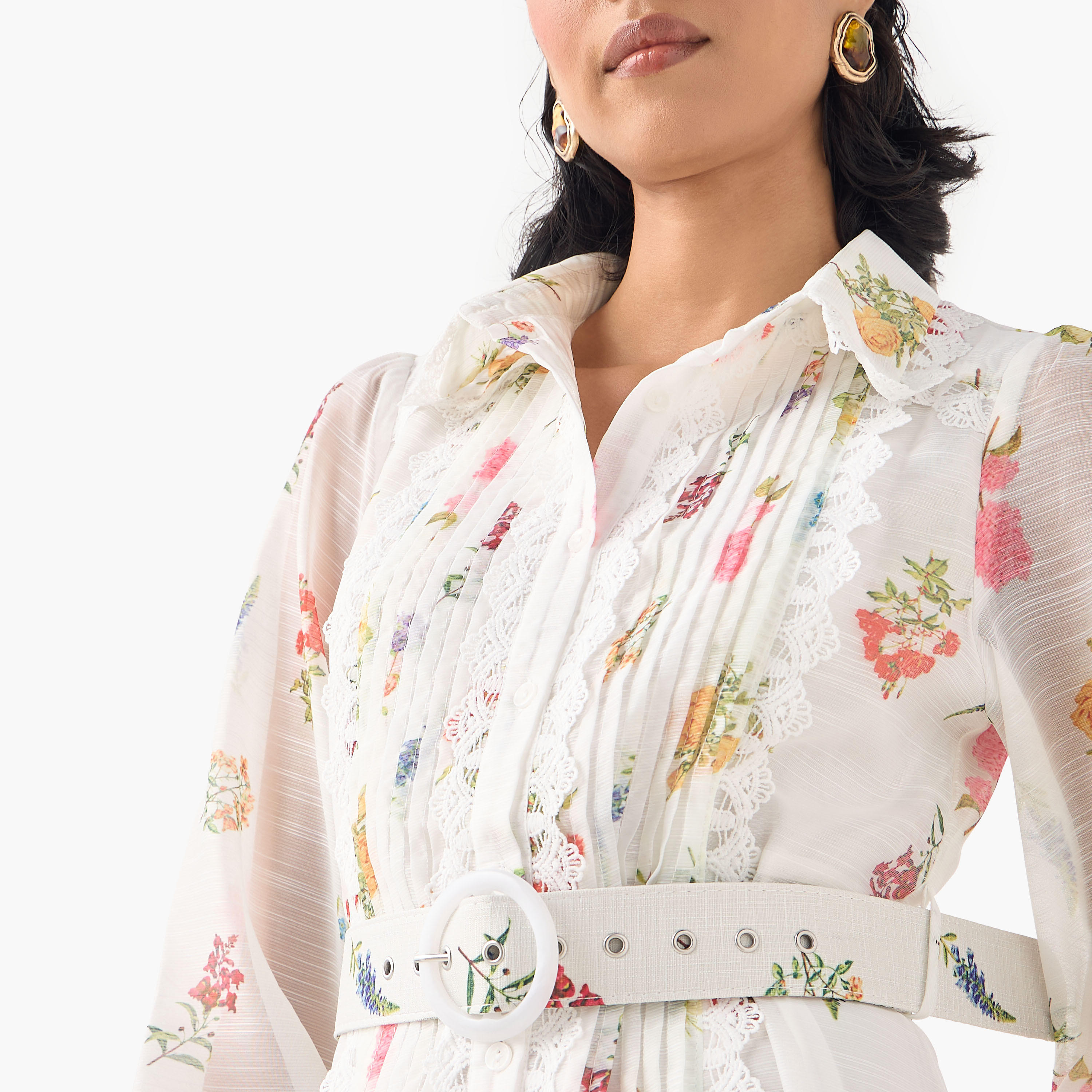 2Xtremz Floral Print Midi Dress with Lace Detail-women-clothing-dresses-image-4