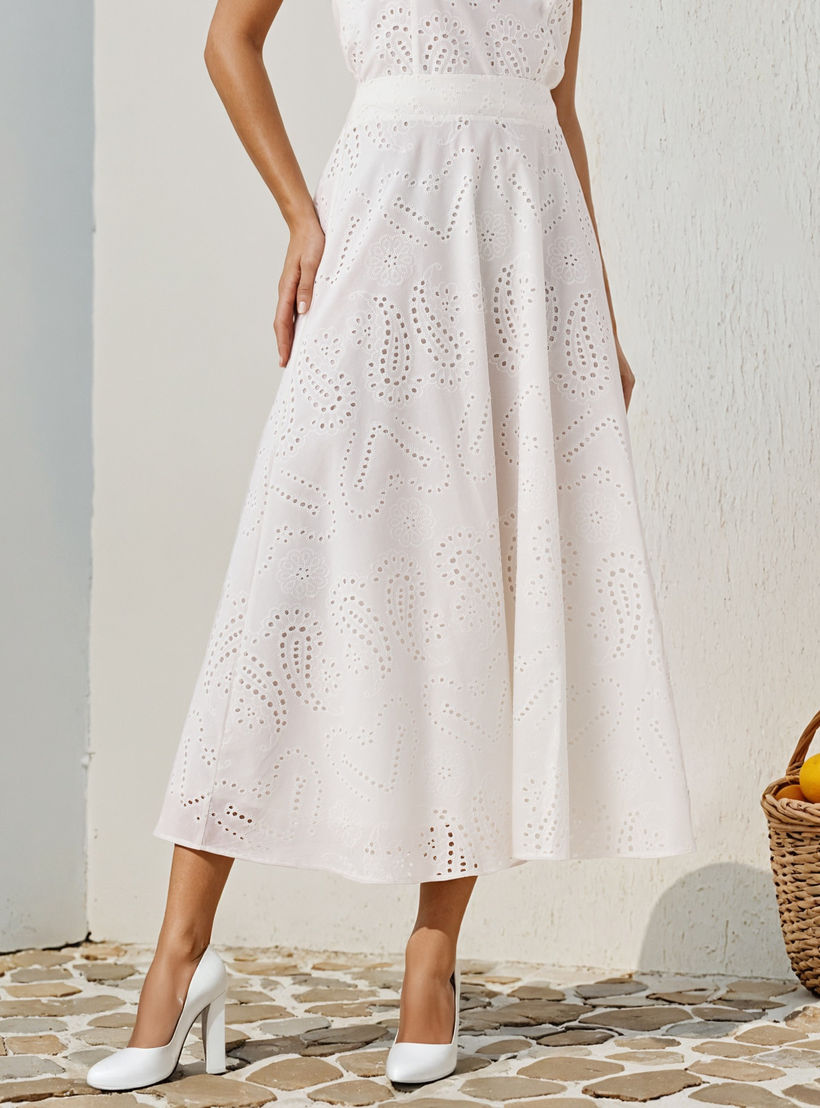 تنورة شيفلي ميدي مطرزة من تو إكستريمز-women-clothing-bottoms-skirts-image-1