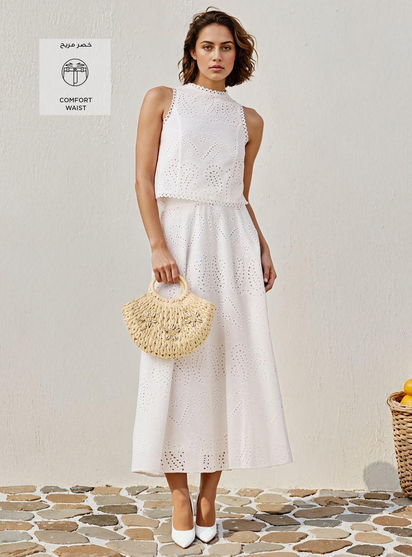 تنورة شيفلي ميدي مطرزة من تو إكستريمز-women-clothing-bottoms-skirts-image-2