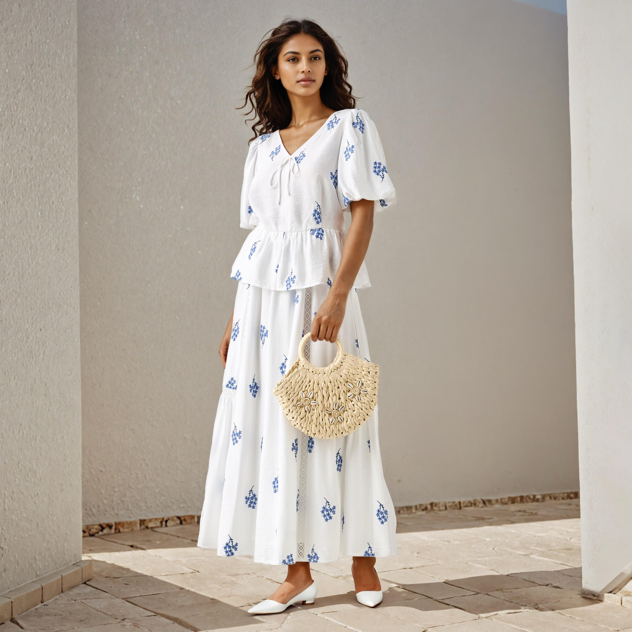 بلوزة بخصر كشكش وياقة V وتطريزات من تو إكستريمز-women-clothing-shirtsandblouses-blouses-image-4