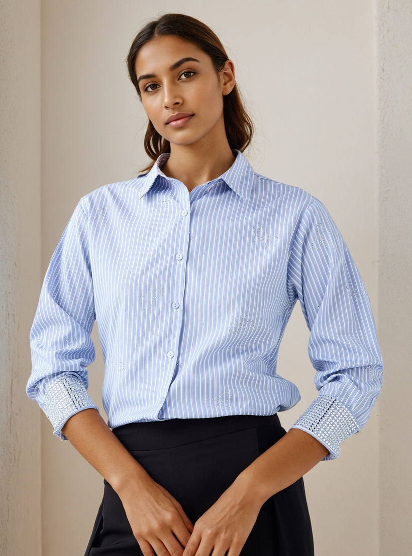 2Xtremz Striped Embellished Shirt-women-clothing-shirtsandblouses-shirts-image-1