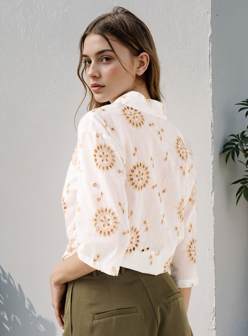 قميص قطن شيفلي مطرز من تو إكستريمز-women-clothing-shirtsandblouses-shirts-image-3
