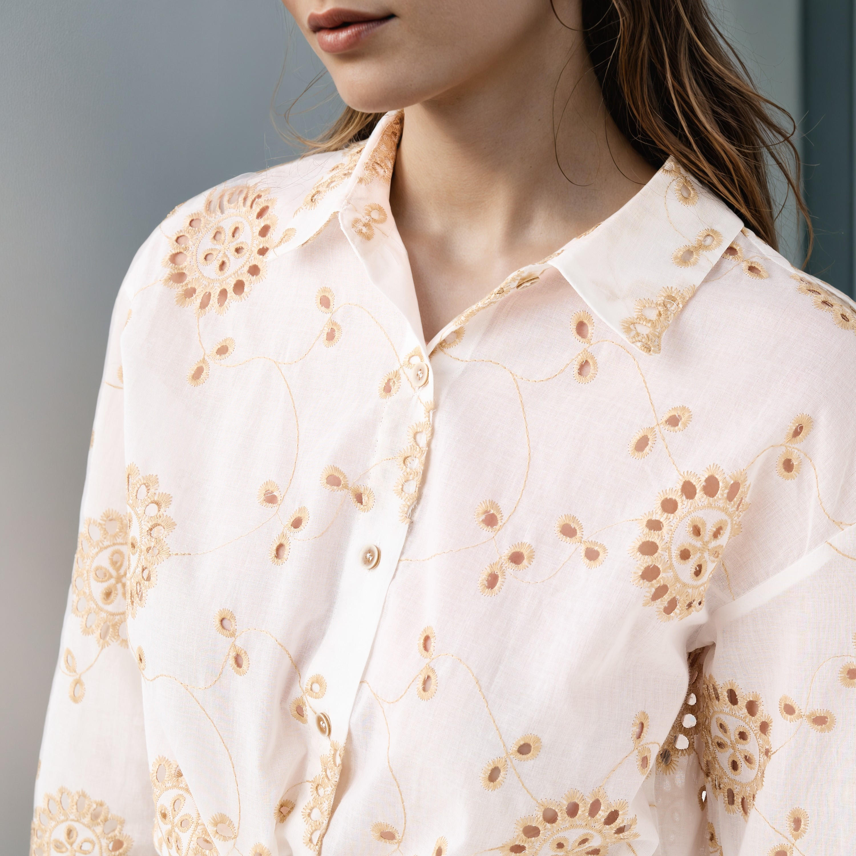 قميص قطن شيفلي مطرز من تو إكستريمز-women-clothing-shirtsandblouses-shirts-image-4