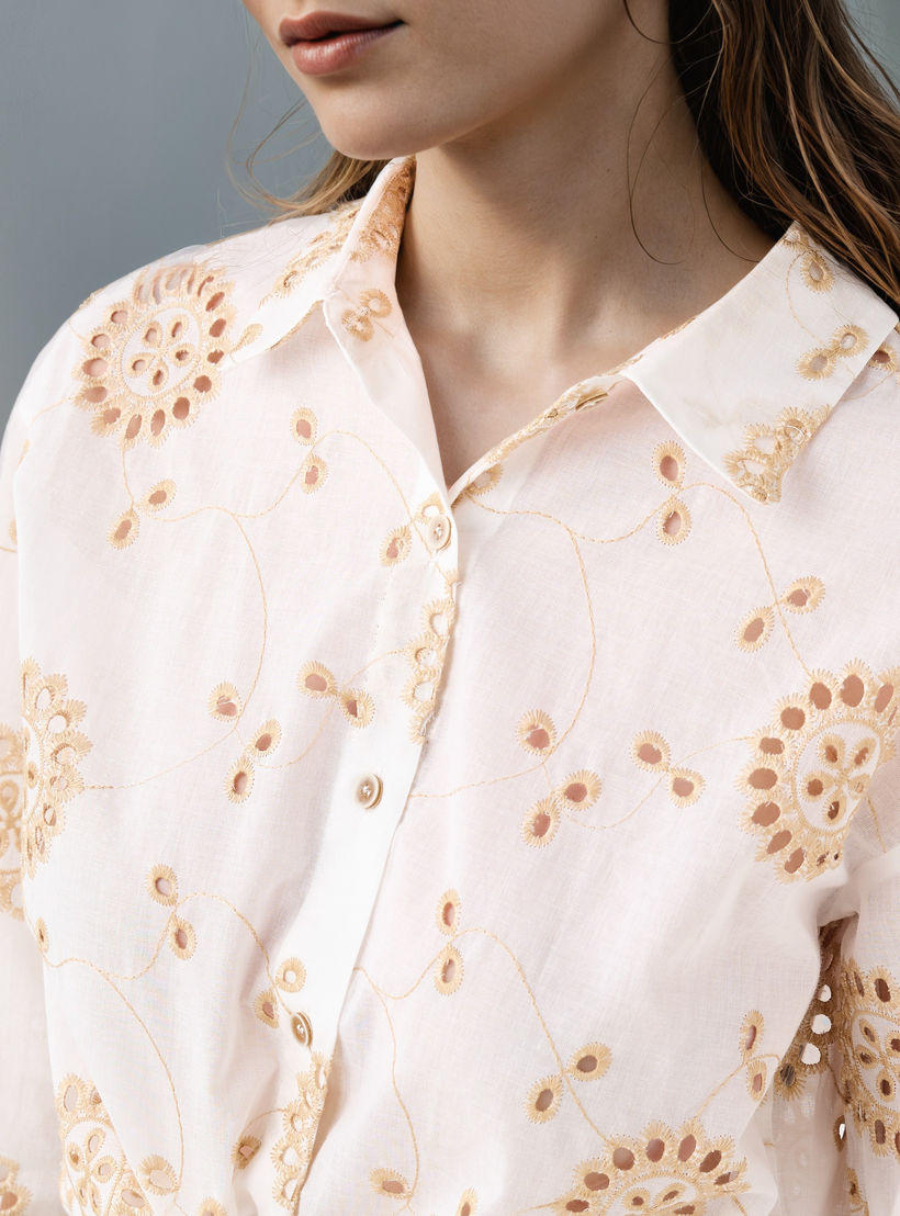 قميص قطن شيفلي مطرز من تو إكستريمز-women-clothing-shirtsandblouses-shirts-image-4