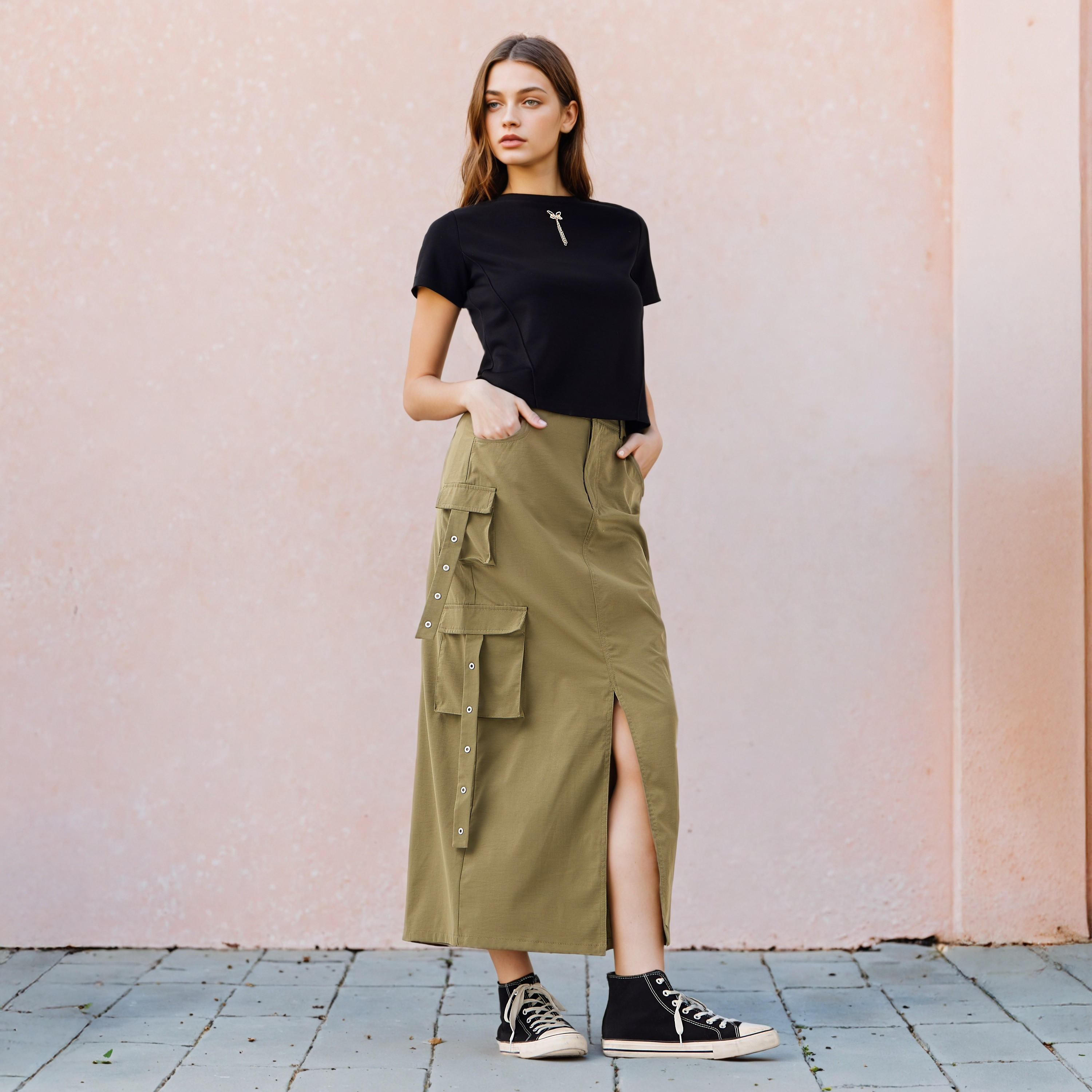 تنورة ماكسي كارجو بفتحة وجيوب من تو إكستريمز-women-clothing-bottoms-skirts-image-4