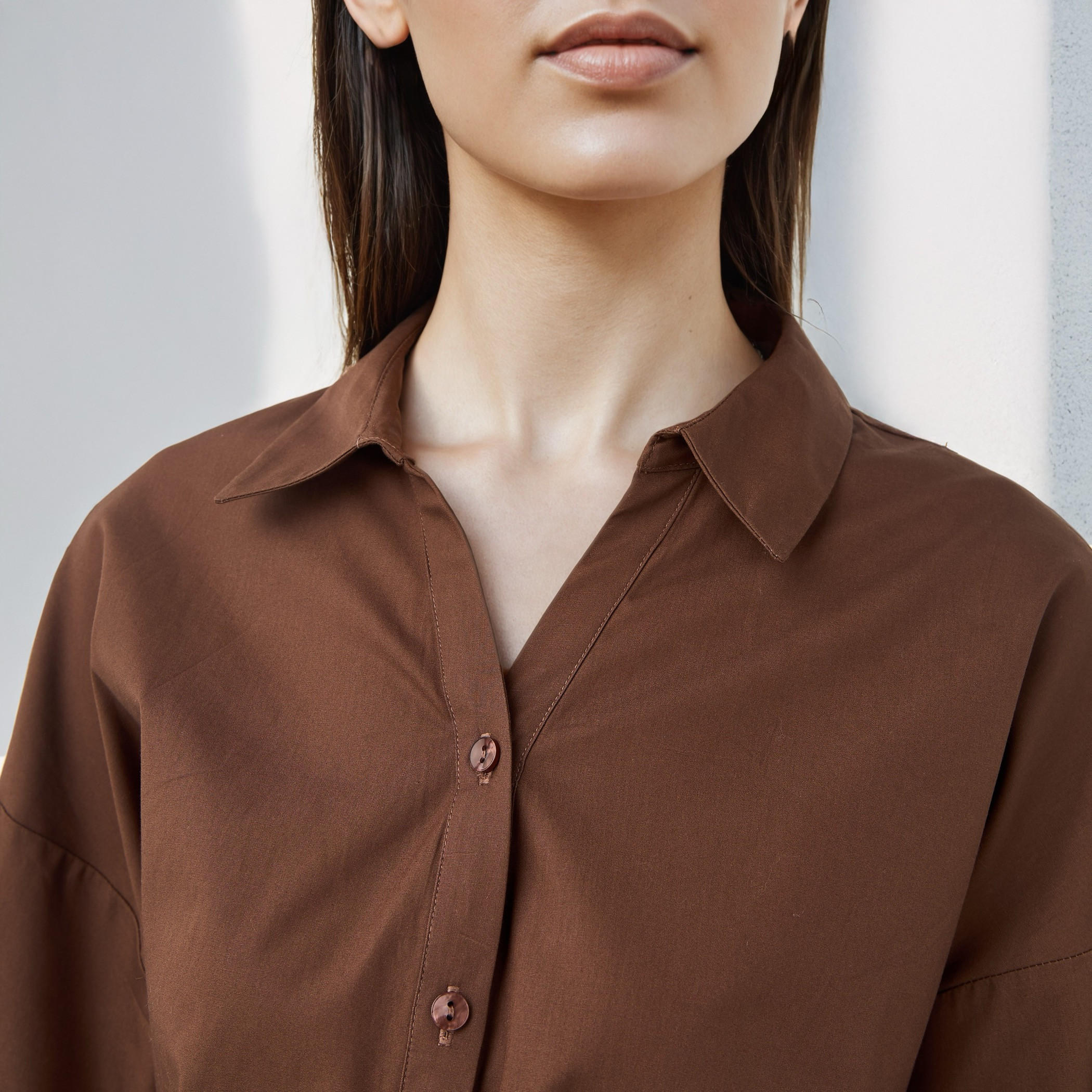 قميص قطن فضفاض بأكمام 3/4 من تو إكستريمز-women-clothing-shirtsandblouses-shirts-image-4