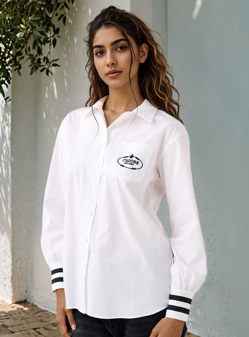 2Xtremz Regular Fit Embroidered Oversized Cotton Shirt with Collar-women-clothing-shirtsandblouses-shirts-image-1