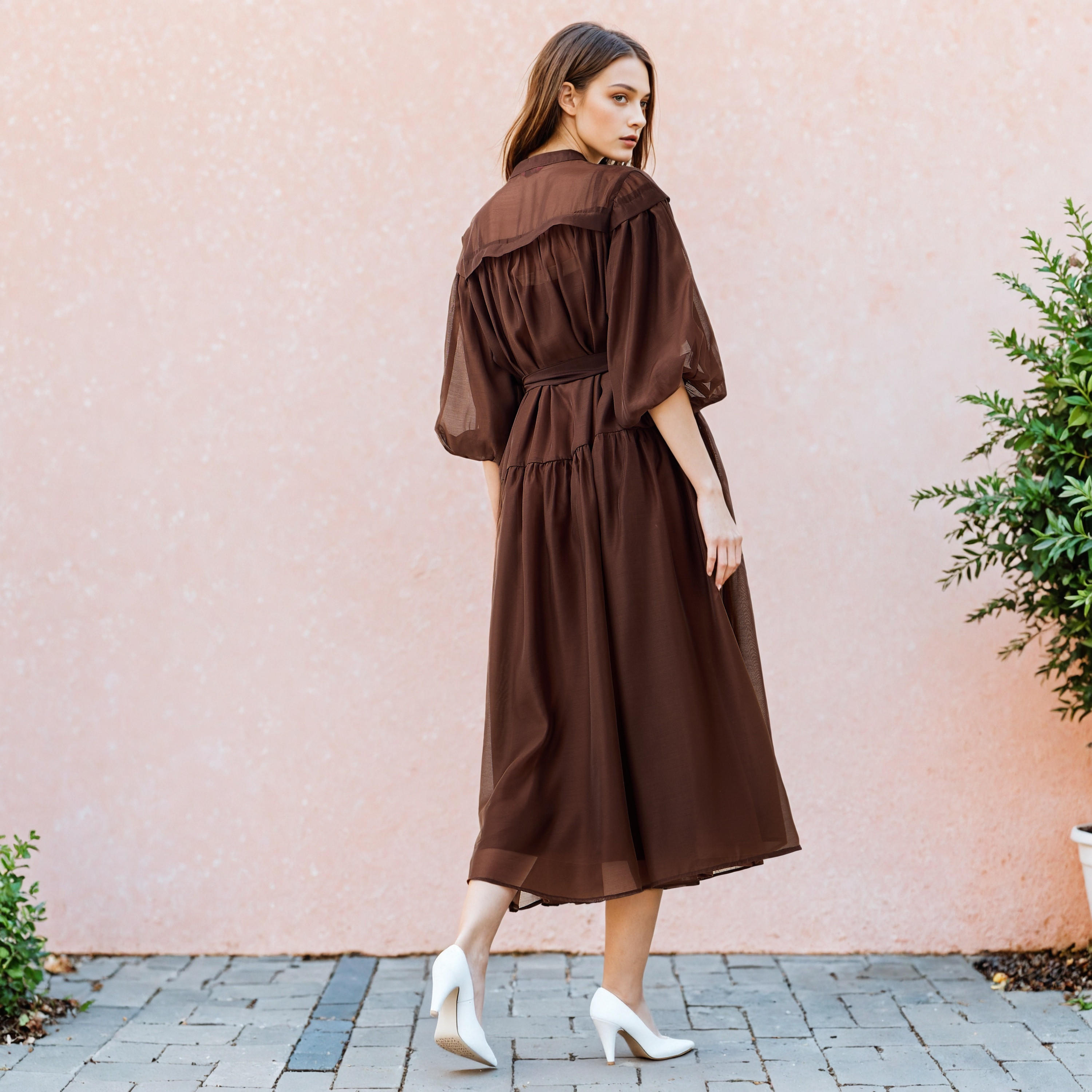 2Xtremz Sheer Tiered Midi Dress with Mandarin Collar-women-clothing-dresses-image-3