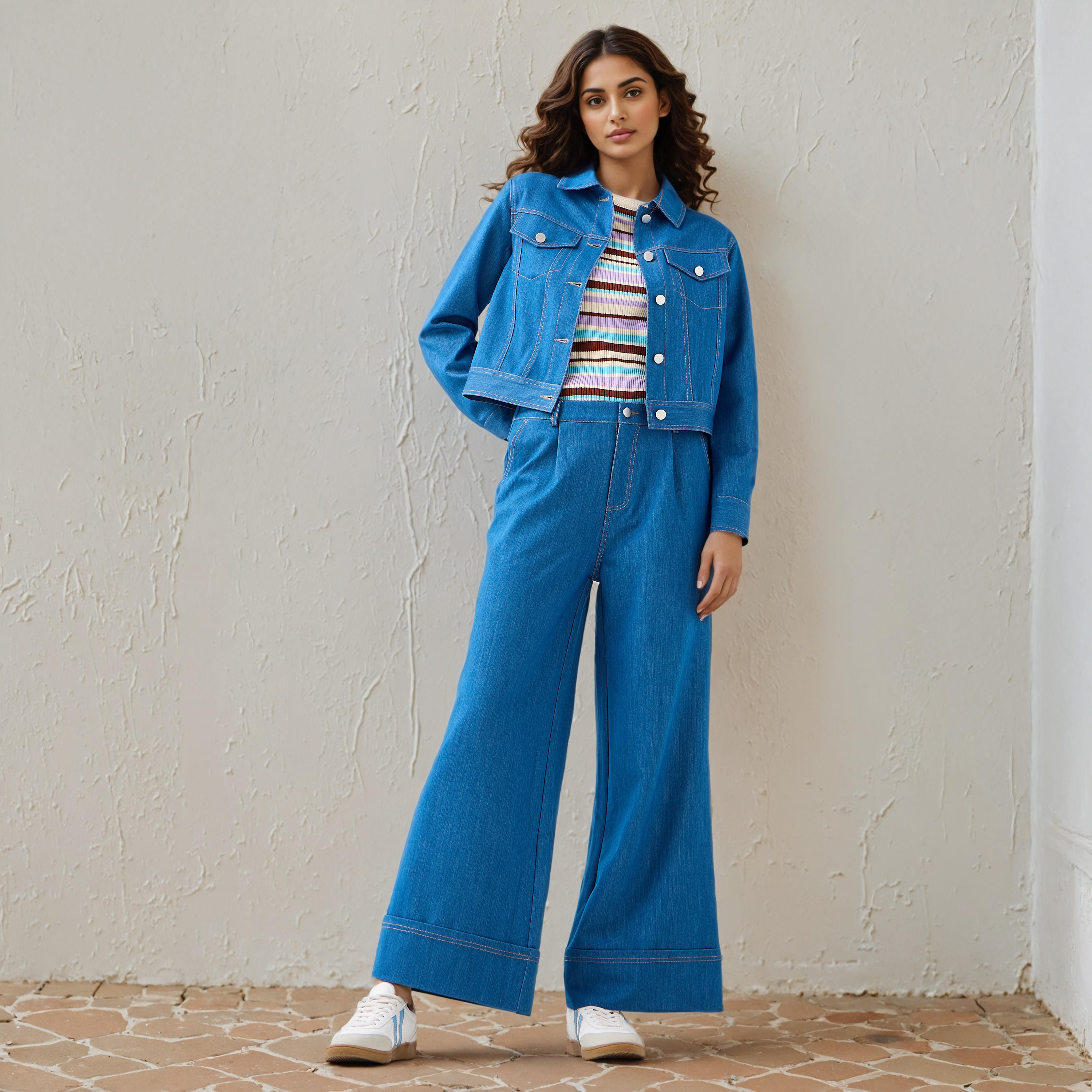 تيشيرت مقلم بياقة ضيقة من تو إكستريمز-women-clothing-tshirts-image-3
