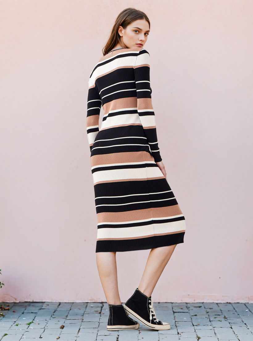 فستان ميدي مقلم بقصة ضيقة من تو إكستريمز-women-clothing-dresses-image-3