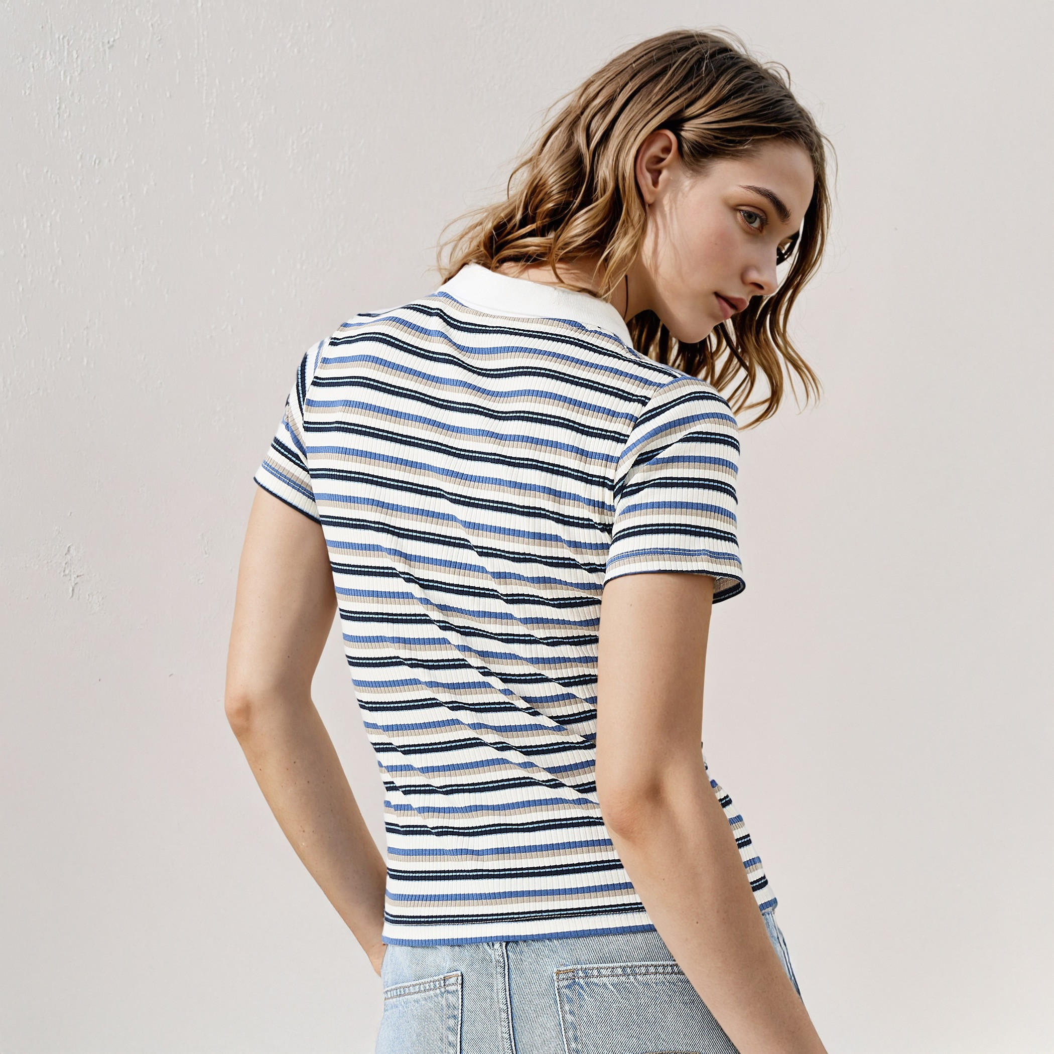 تيشيرت بولو مخطط من تو إكستريمز-women-clothing-tshirts-image-3