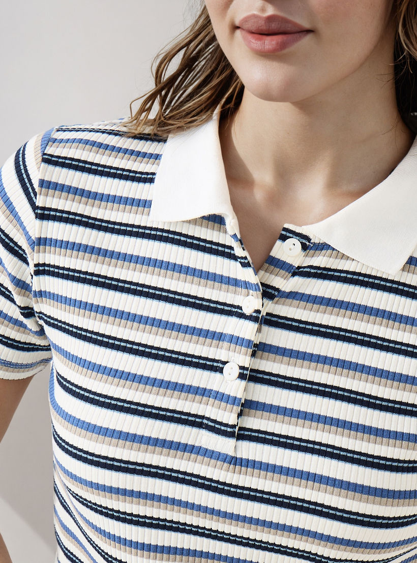 تيشيرت بولو مخطط من تو إكستريمز-women-clothing-tshirts-image-4