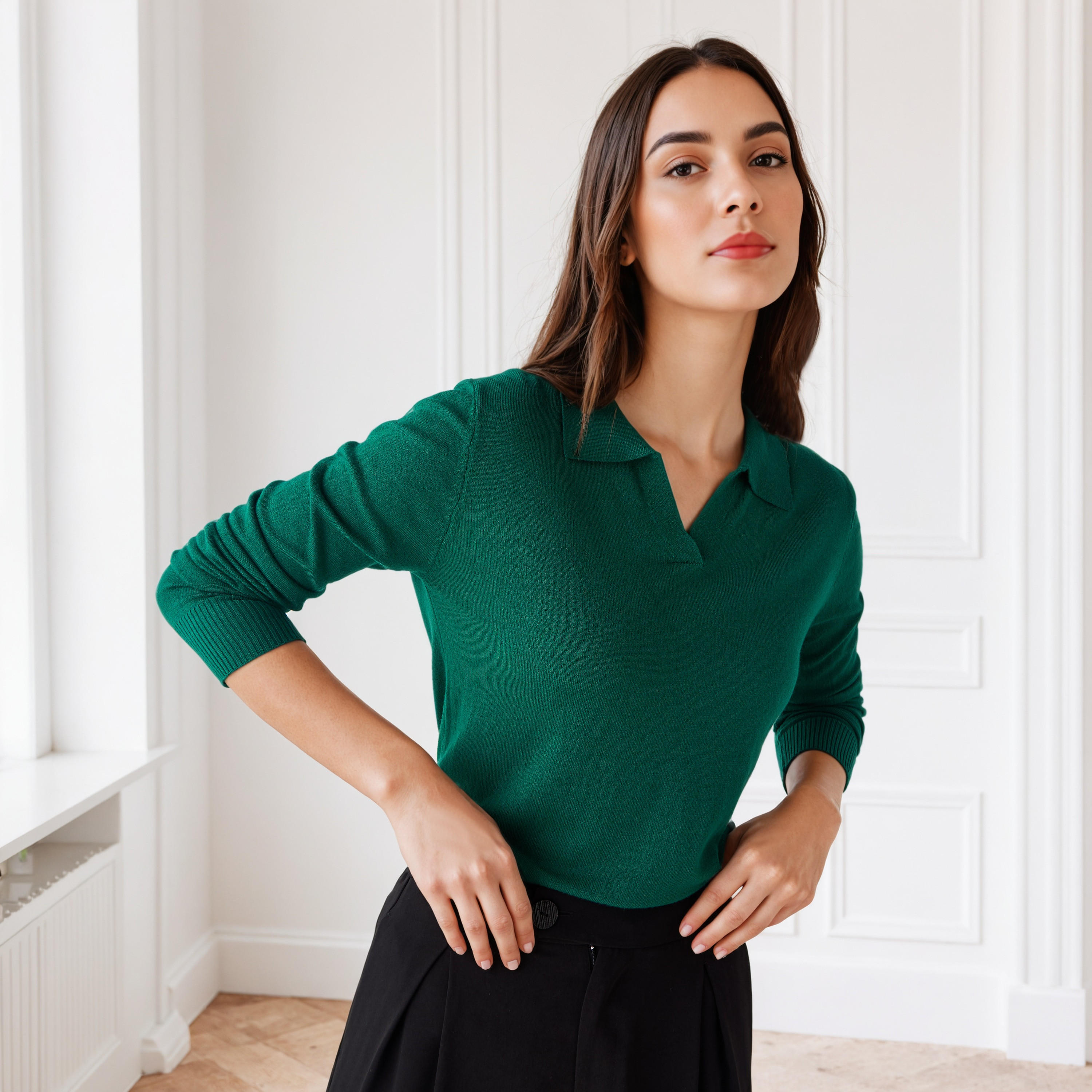 2Xtremz Collared Sweater with Long Sleeves-women-clothing-cardigansandjumpers-jumpers-image-1
