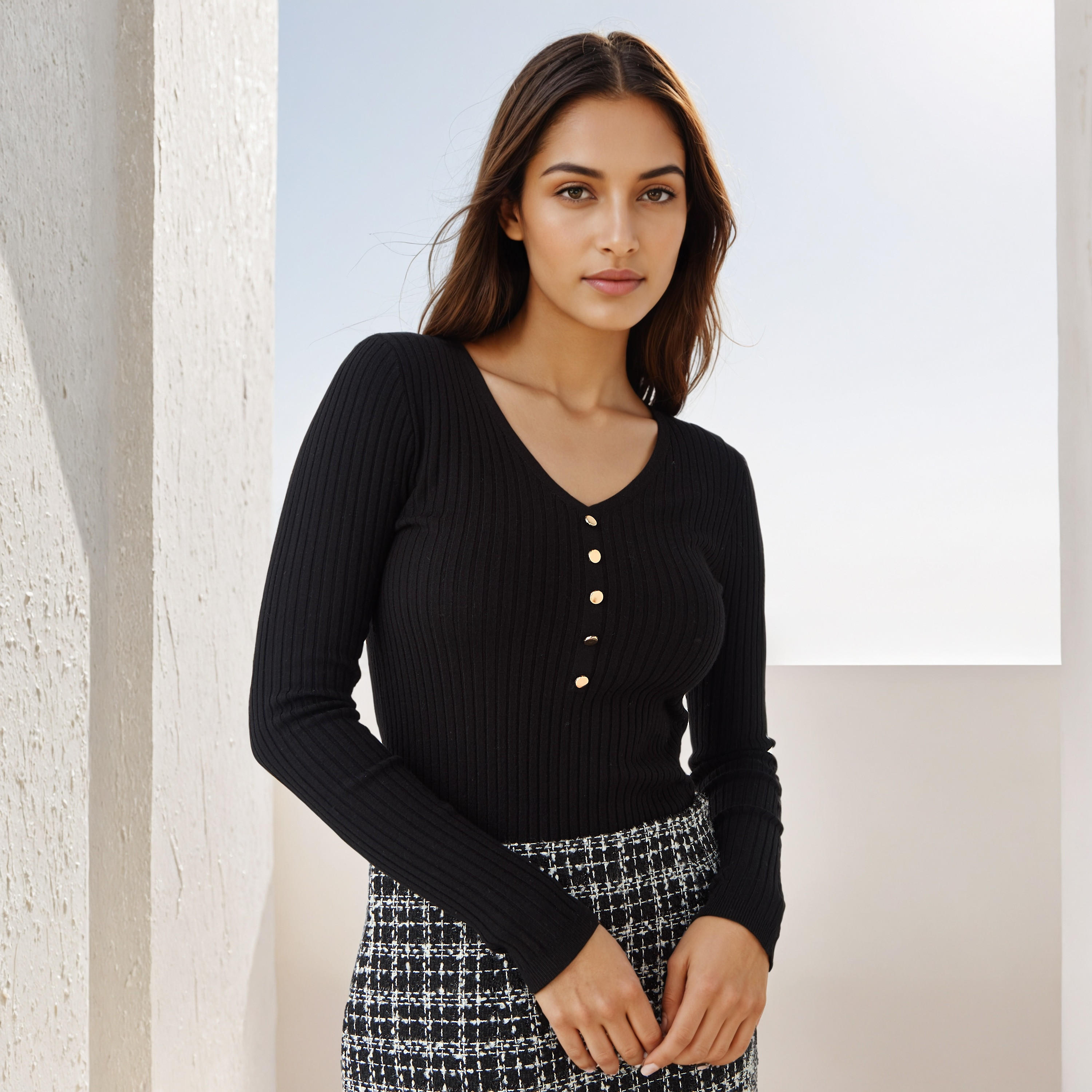 2Xtremz Ribbed V-neck Sweater-women-clothing-cardigansandjumpers-jumpers-image-1