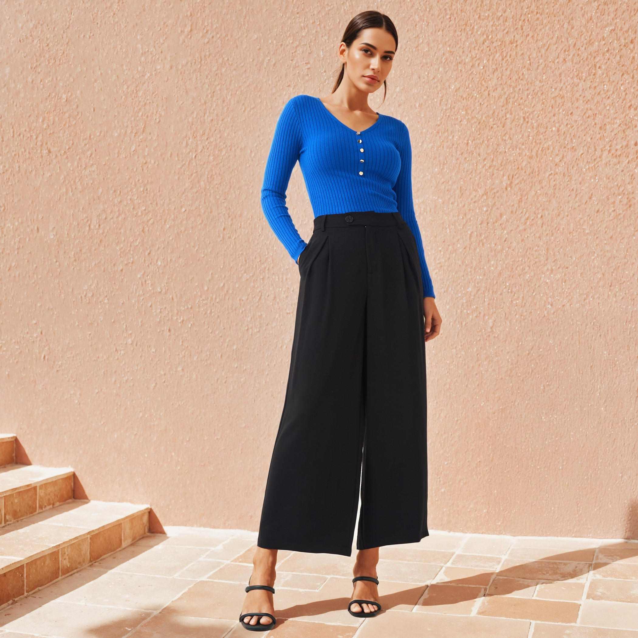 كنزة مضلعة بياقة V من تو إكستريمز-women-clothing-cardigansandjumpers-jumpers-image-5